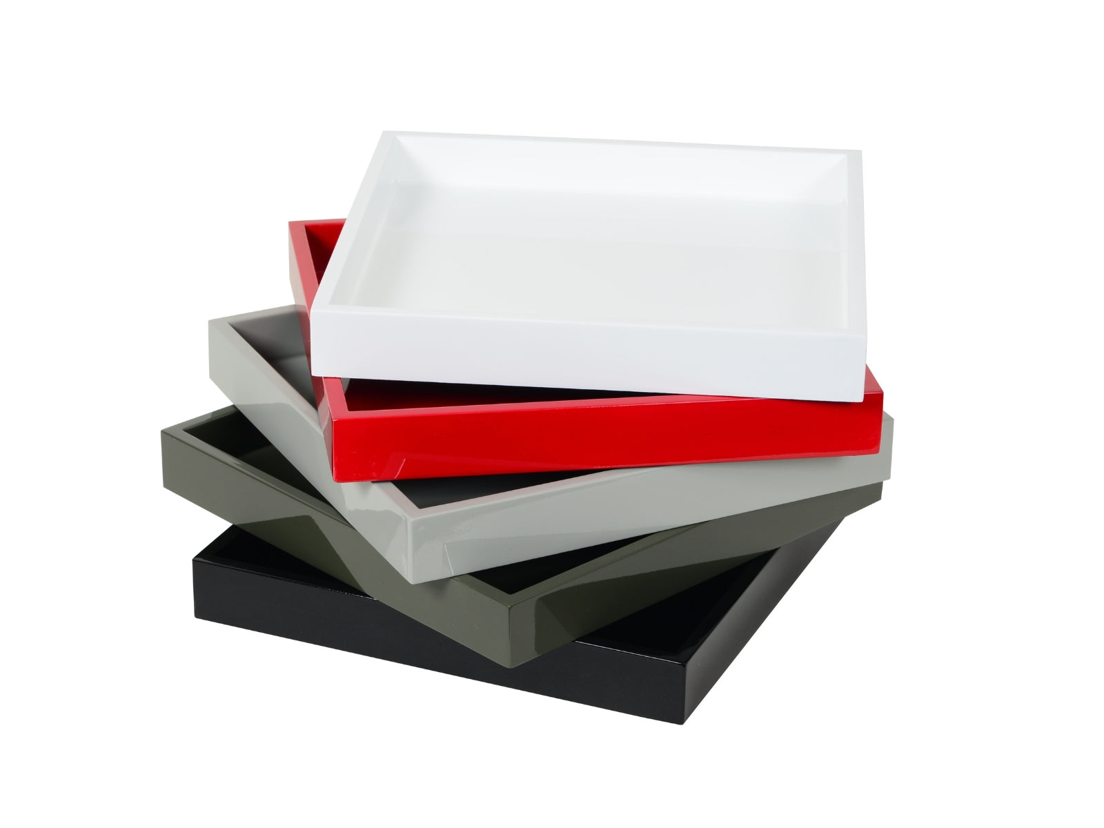 albert L. (punkt) Lacquer-Tablett grüngrau 20x20cm - Produktbild 2