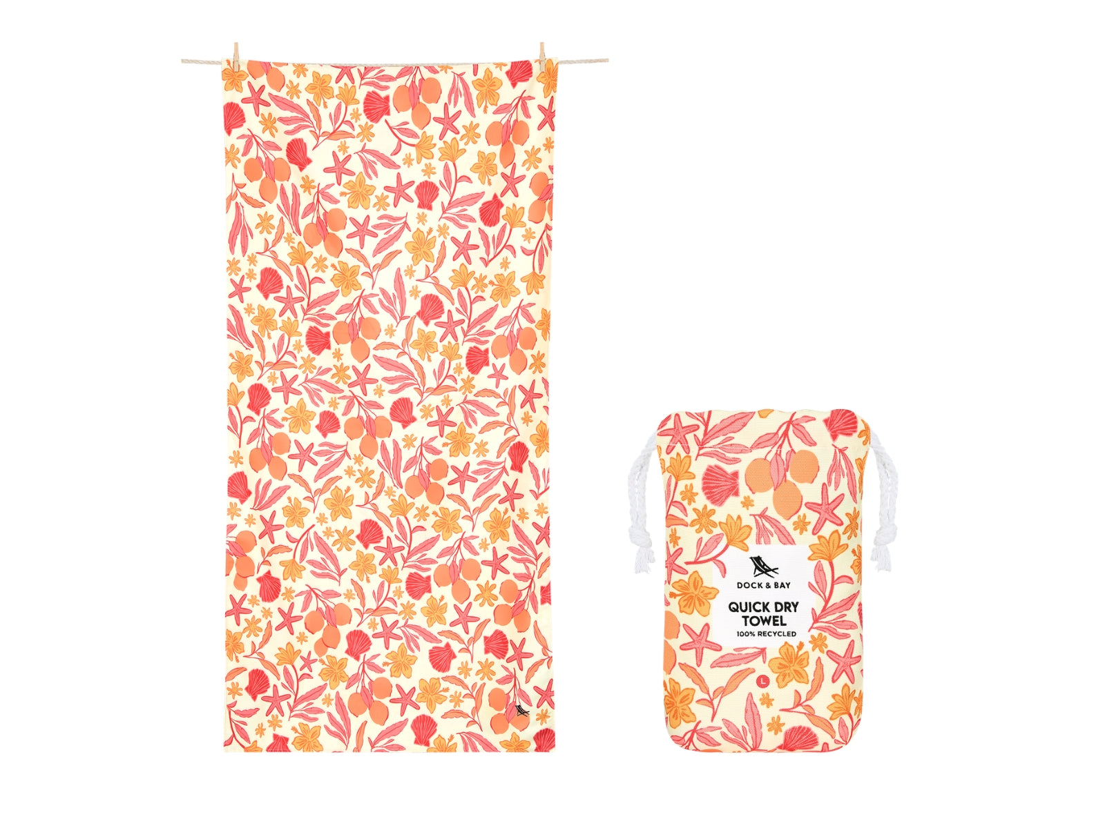 Dock & Bay Beach Towel L Tangerine Tide 160x90cm - Produktbild 1
