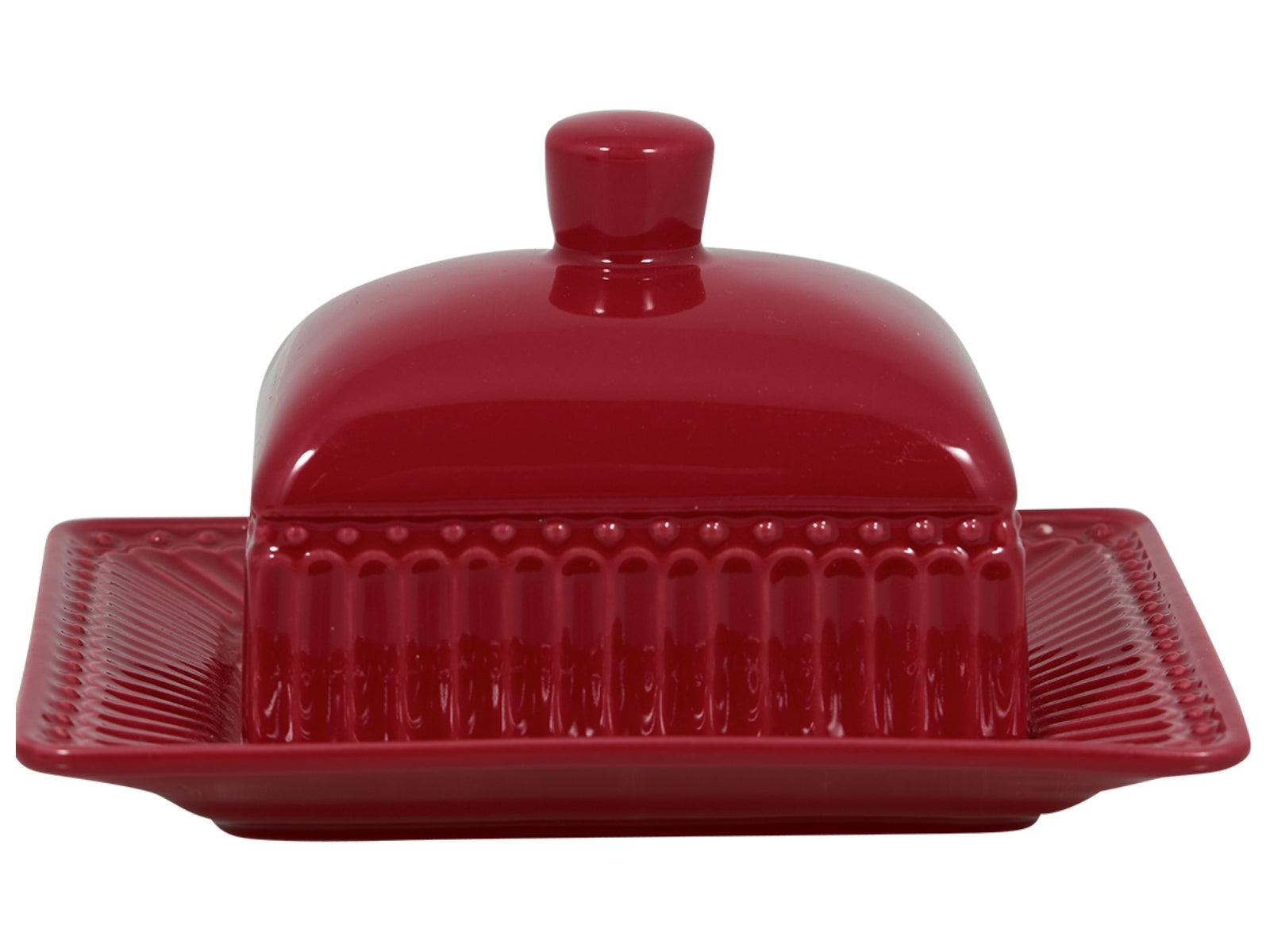 Greengate Alice Butterdose small claret red 14 x 12 cm