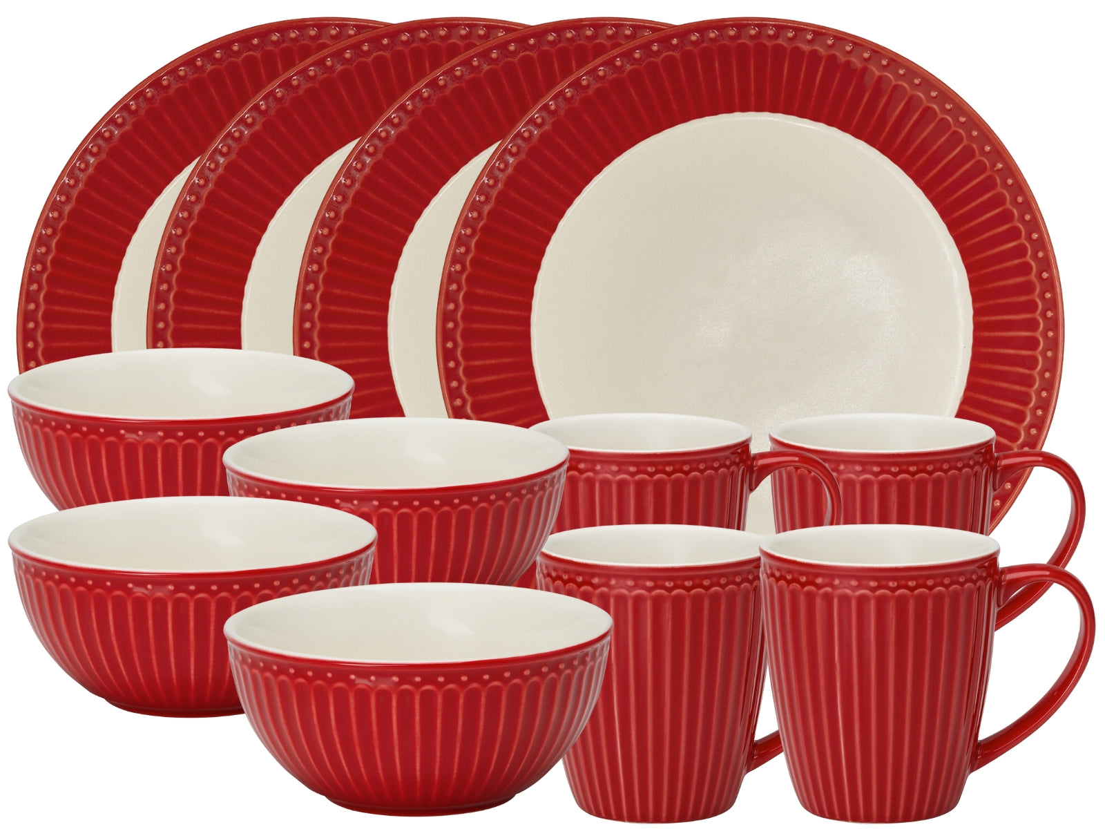 Greengate Alice Frühstücksset red 12tlg