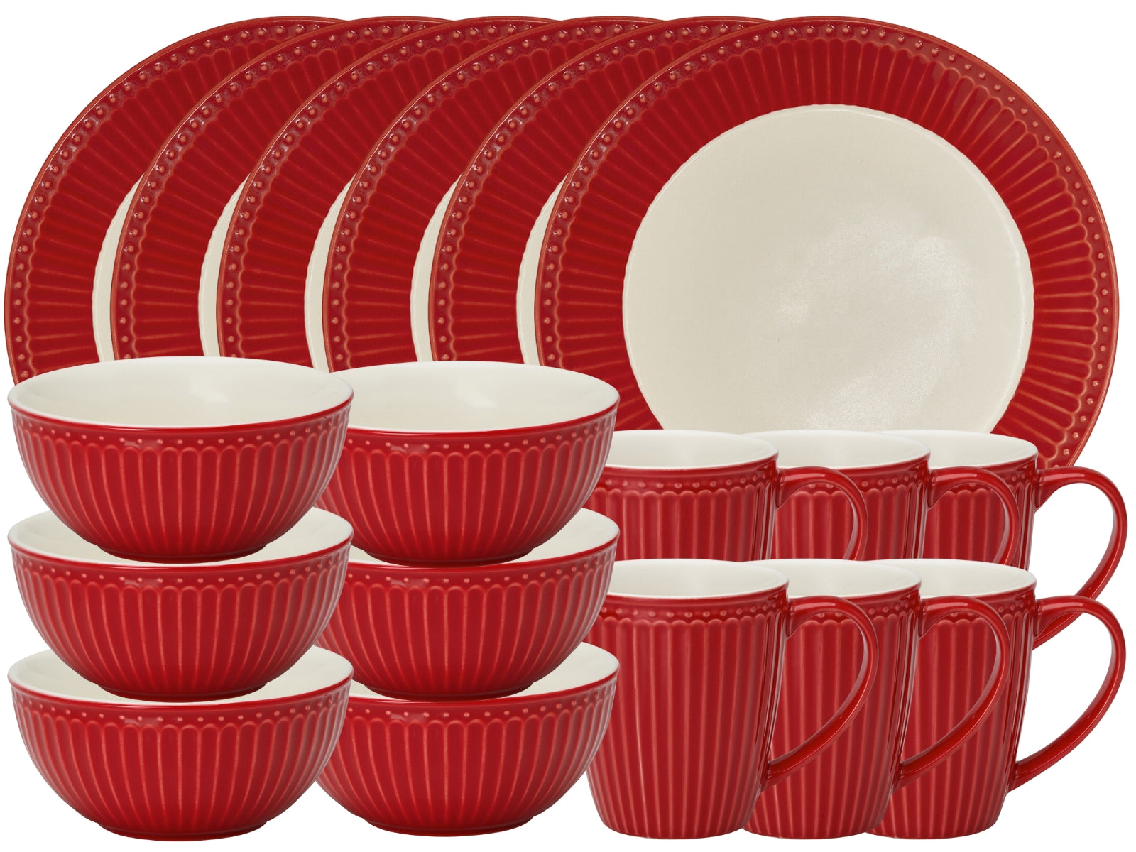 Greengate Alice Frühstücksset red 18tlg