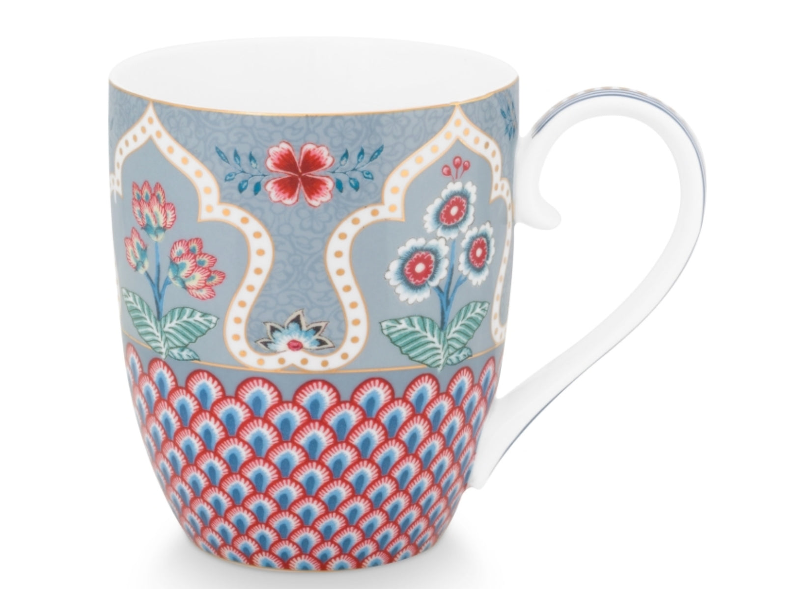 PIP STUDIO Flower Fest. Scallop Deco Henkelb. Light B. 450ml