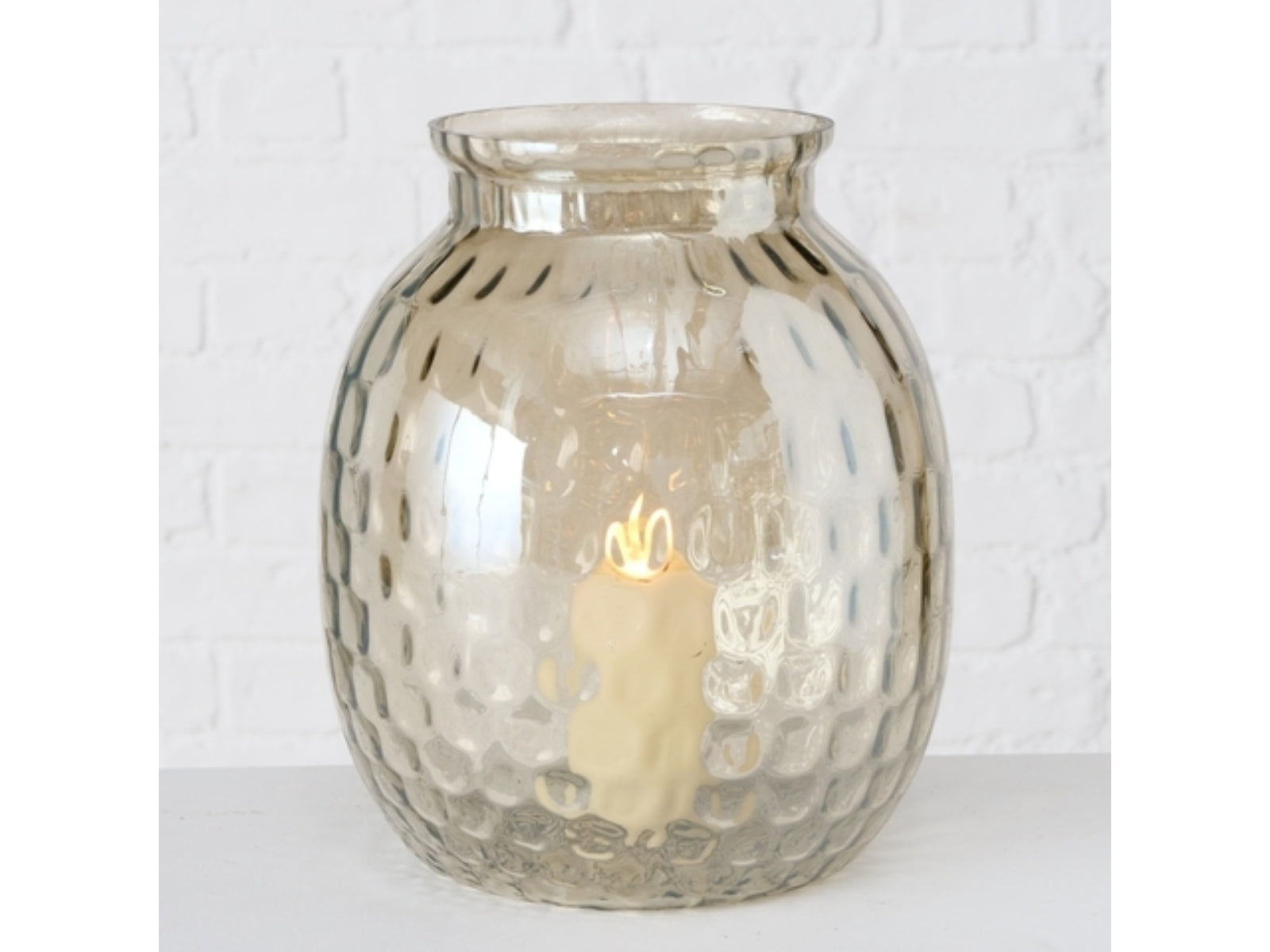 Boltze Petrona Windlicht Glas lackiert 24 cm