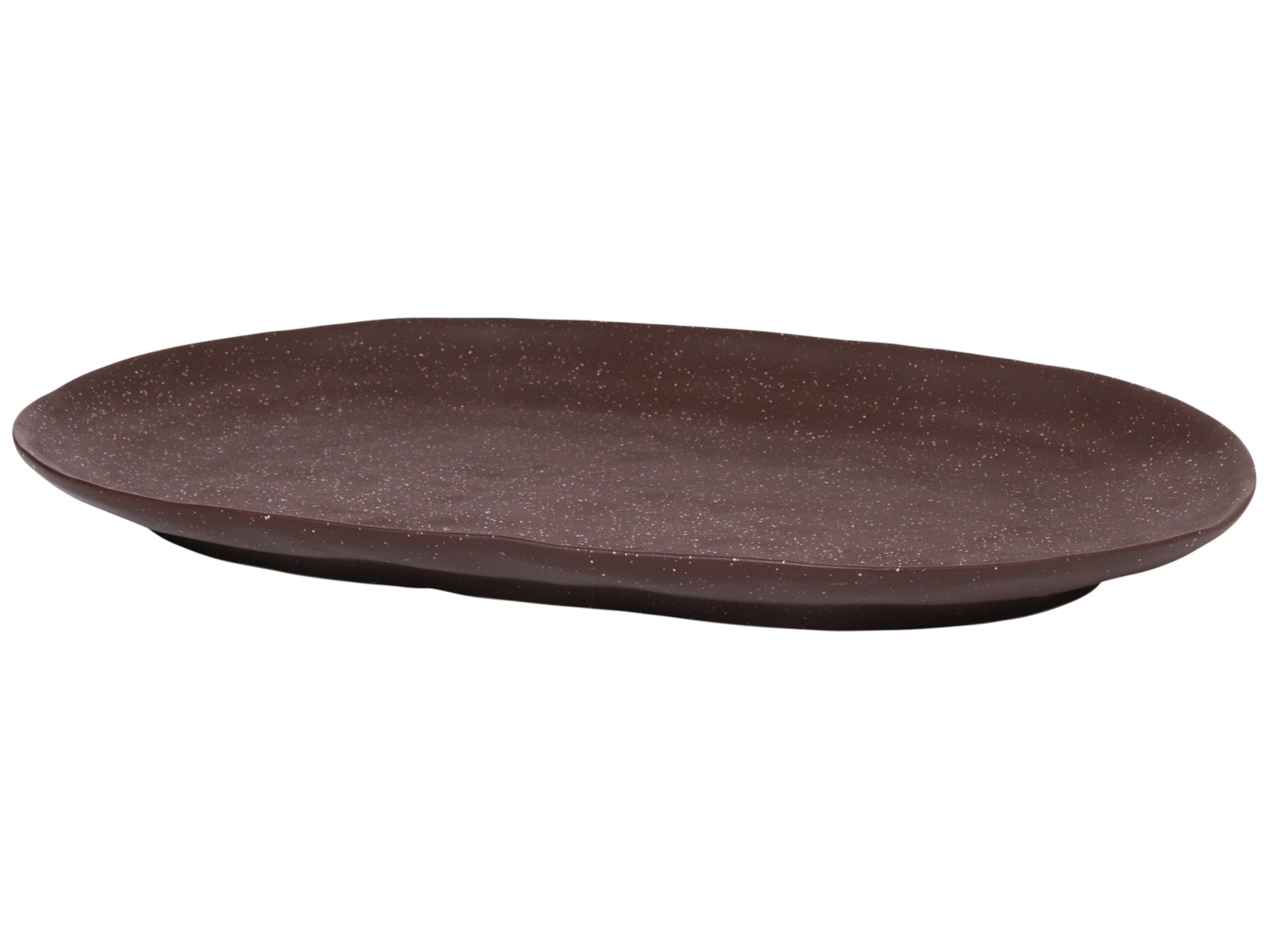 5710688186181 Broste Copenhagen Shape Puce Brown mit Struktur Platte 29,5x18,5cm