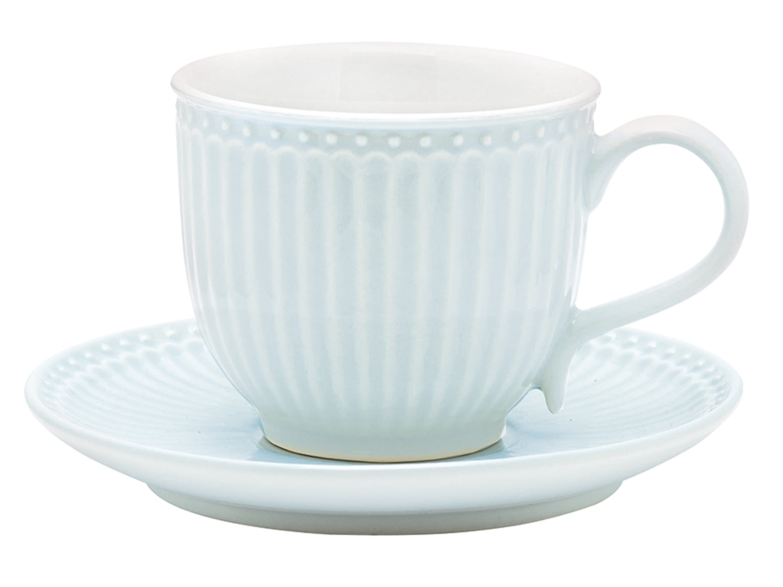 5707463253619 Greengate Alice Tasse mit Untertasse pale blue 8,5 cm
