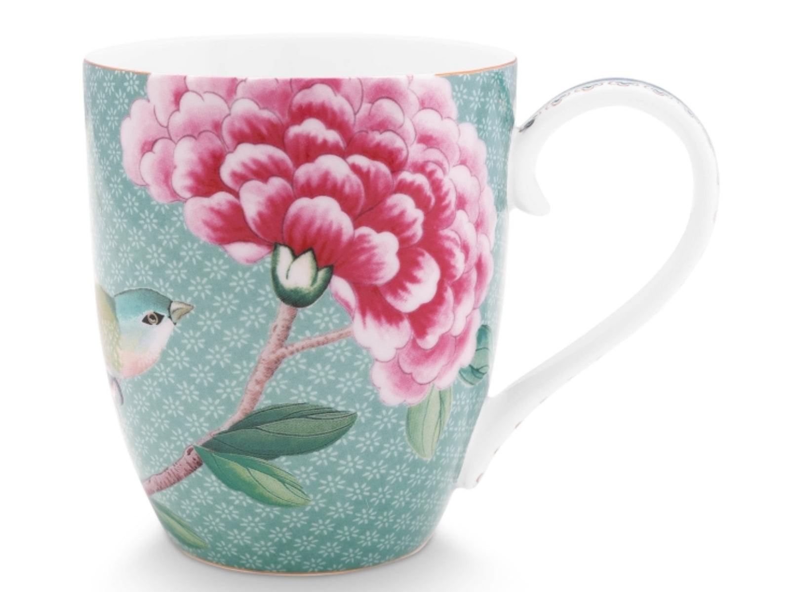 PIP STUDIO Blushing Birds Henkelbecher XL blau 0,45 l