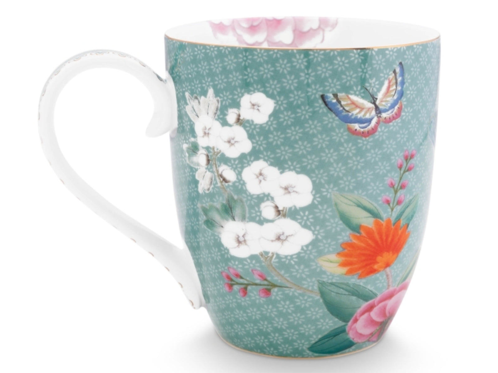 PIP STUDIO Blushing Birds Henkelbecher XL blau 0,45 l