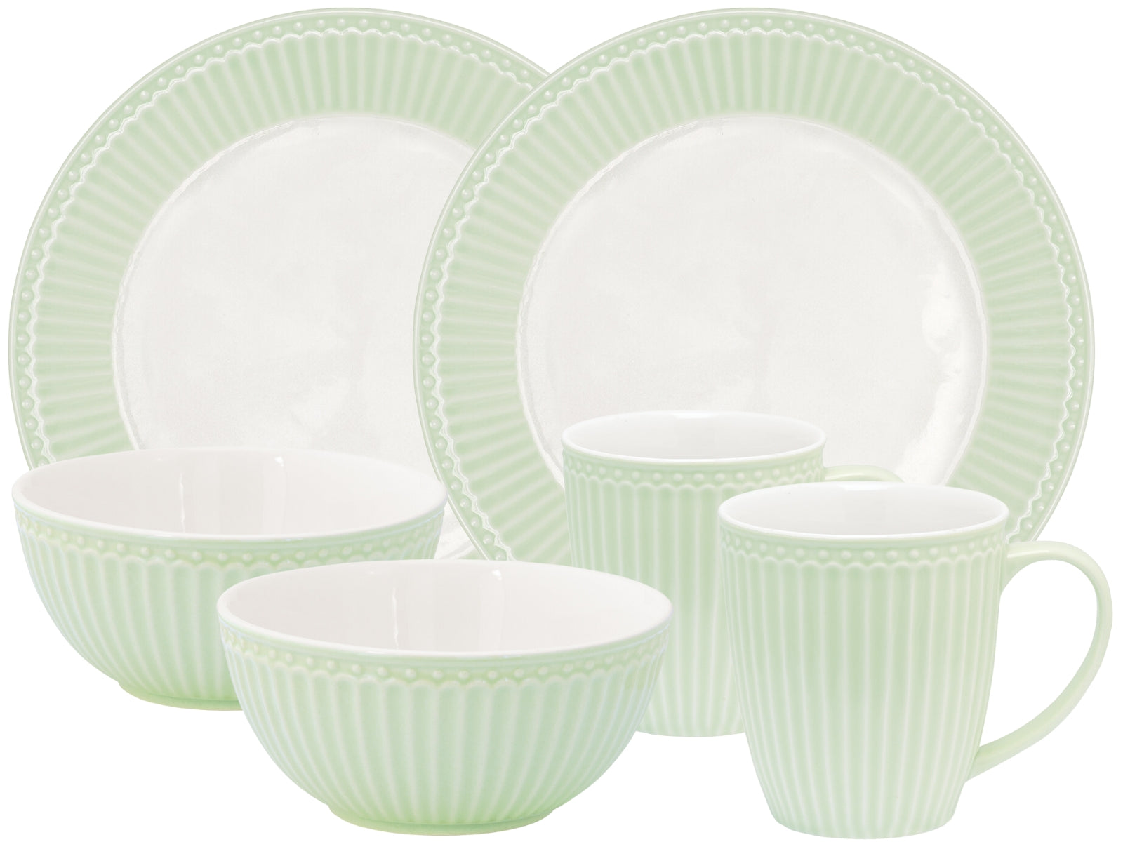 Greengate Alice Frühstücksset pale green 6tlg