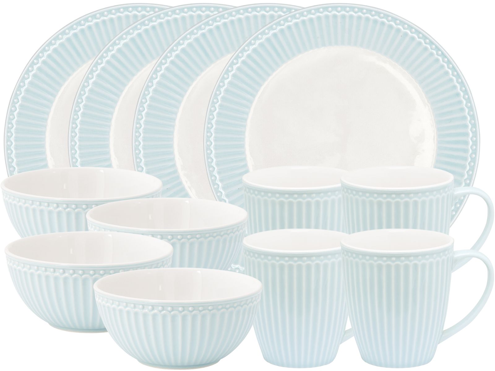 Greengate Alice Frühstücksset pale blue 12tlg