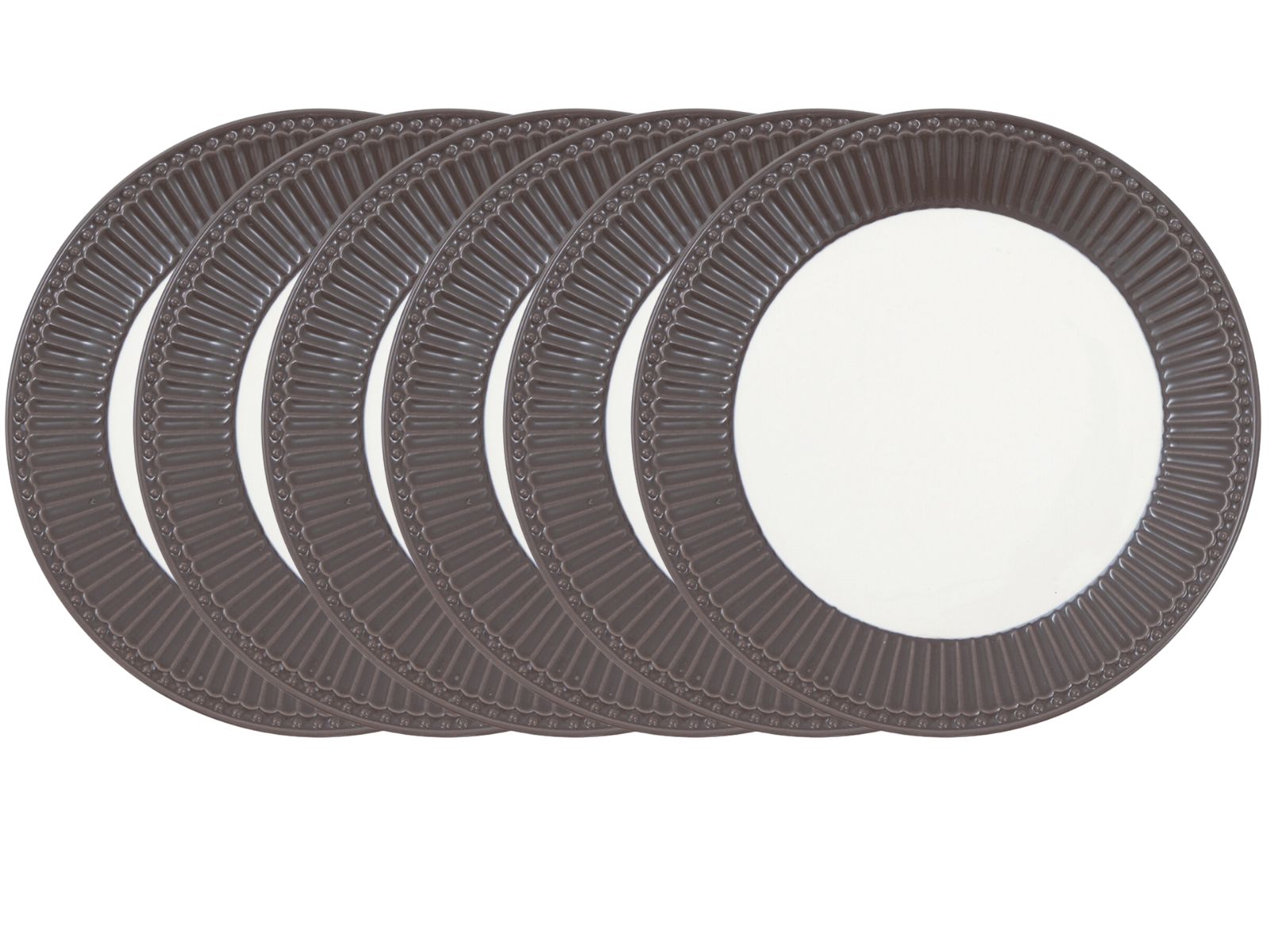 Greengate Alice Speiseteller dark chocolate 6er-Set (26,5 cm)