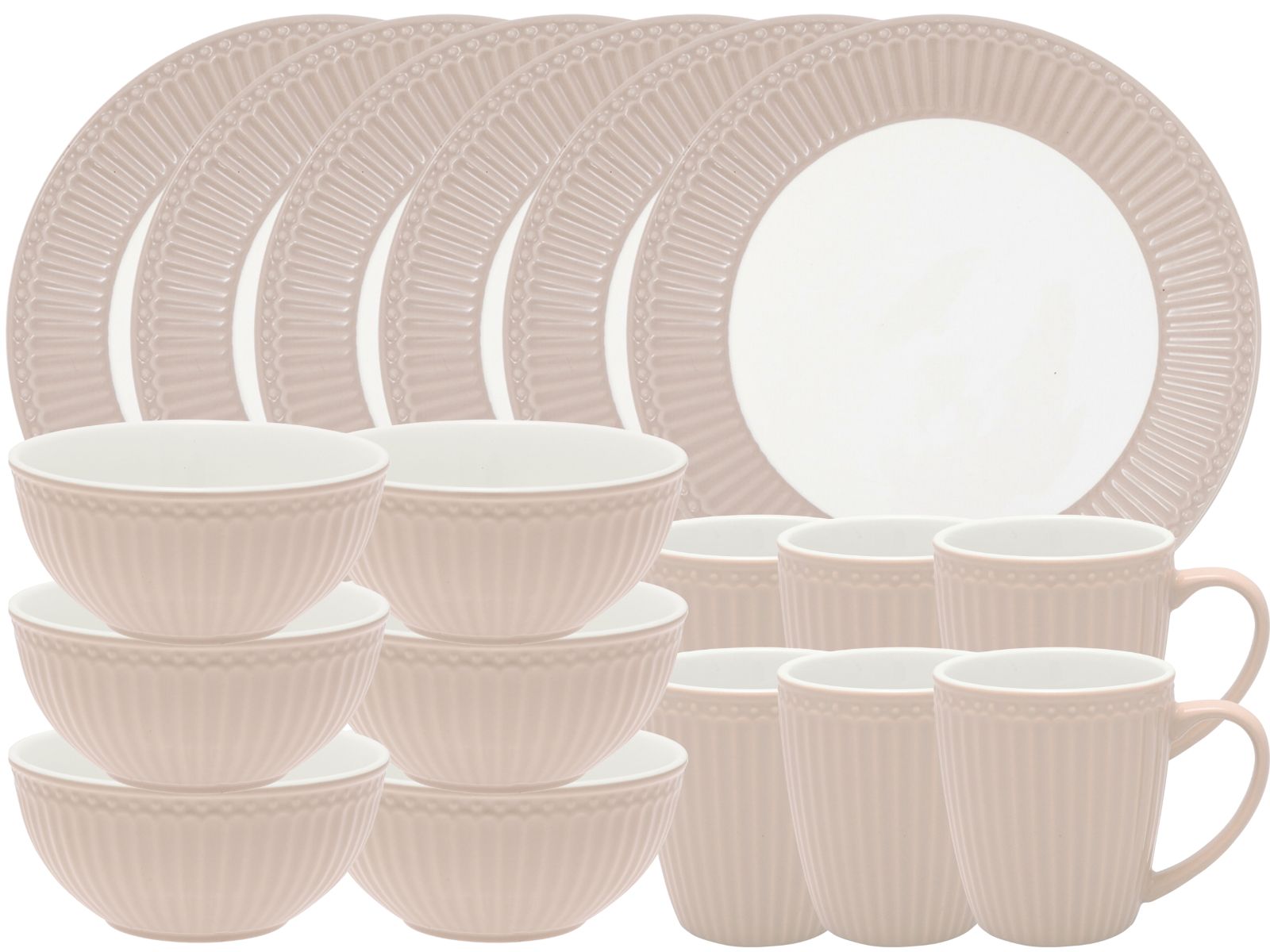 Greengate Alice Frühstücksset creamy fudge 18tlg