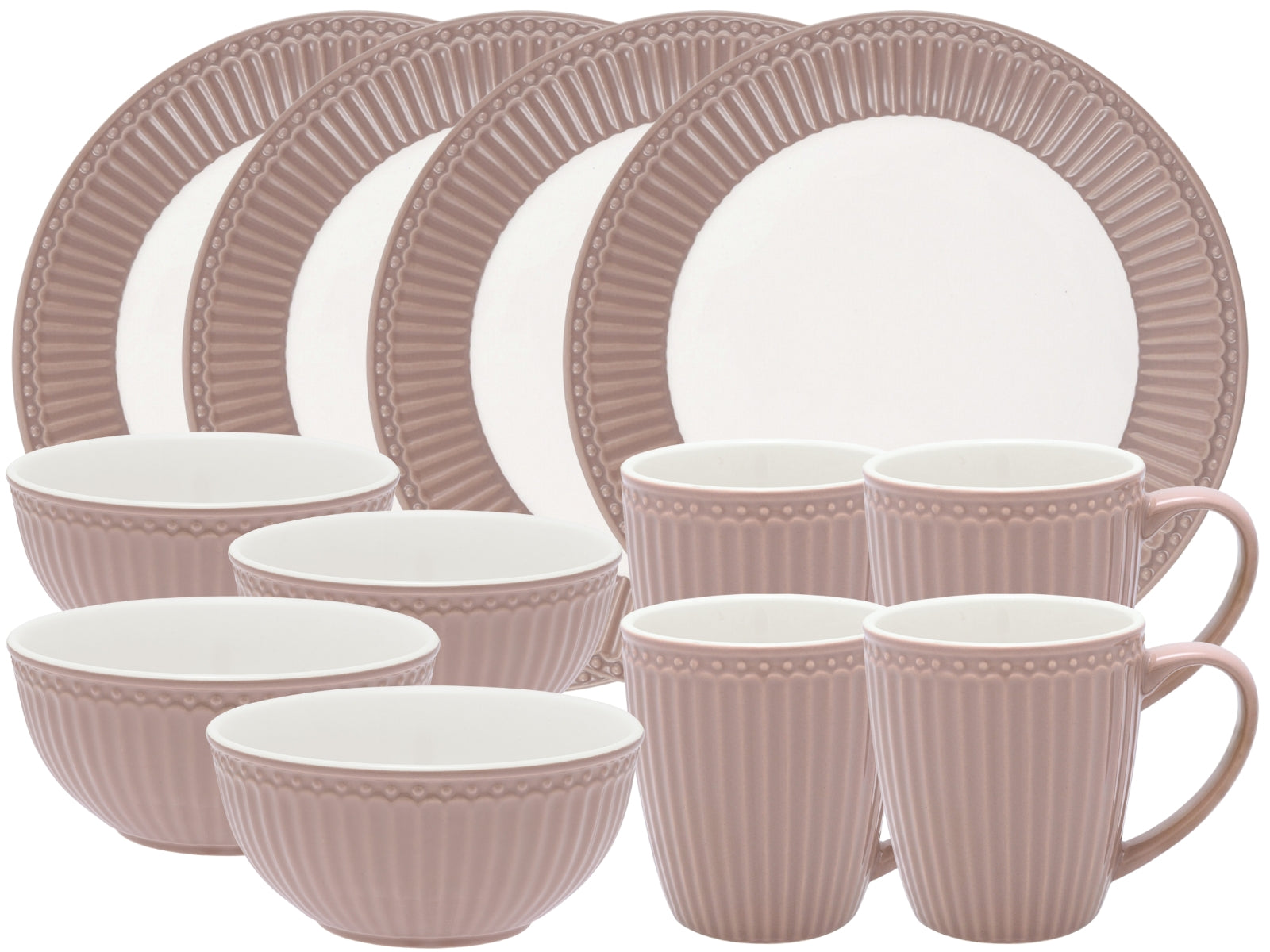 Greengate Alice Frühstücksset hazelnut brown 12tlg