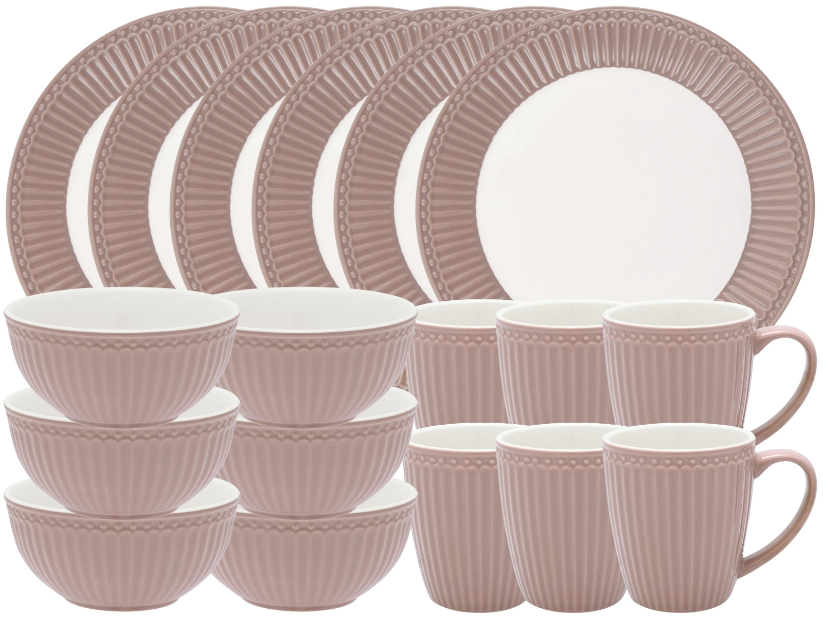 Greengate Alice Frühstücksset hazelnut brown 18tlg.