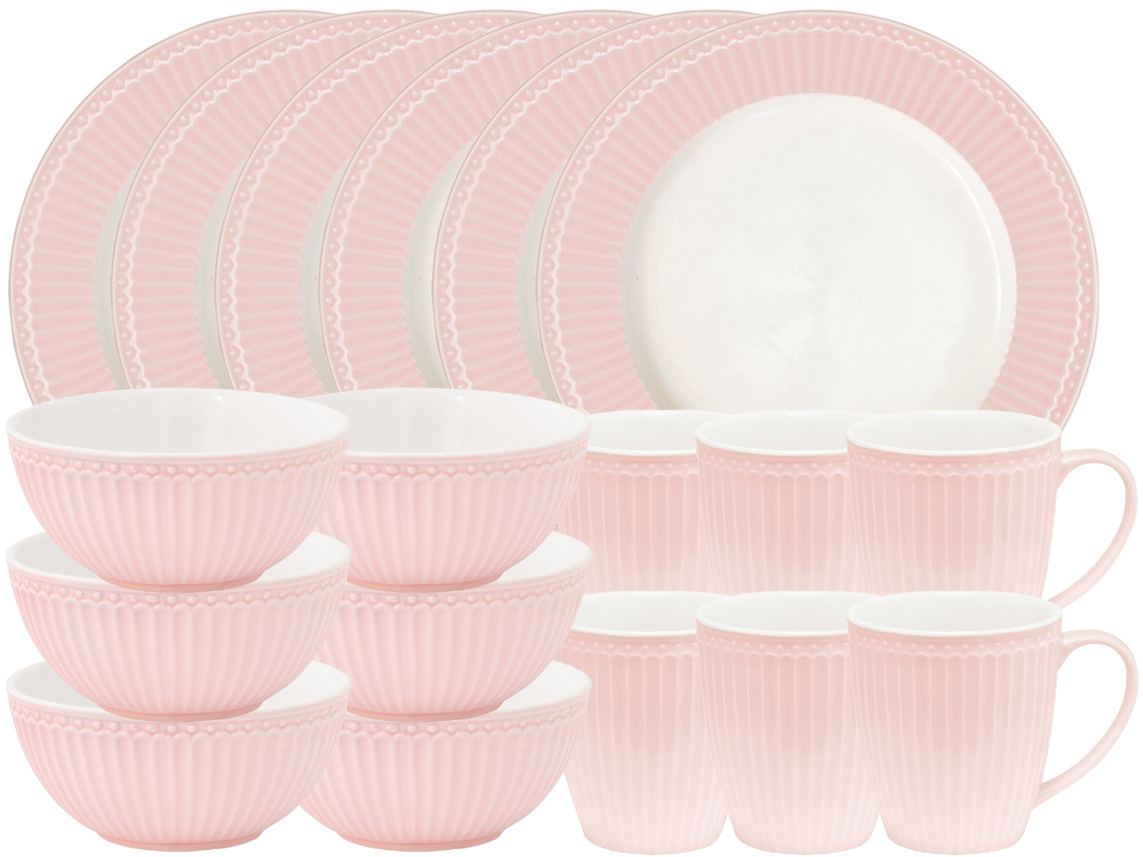 Greengate Alice Frühstücksset pale pink 18tlg