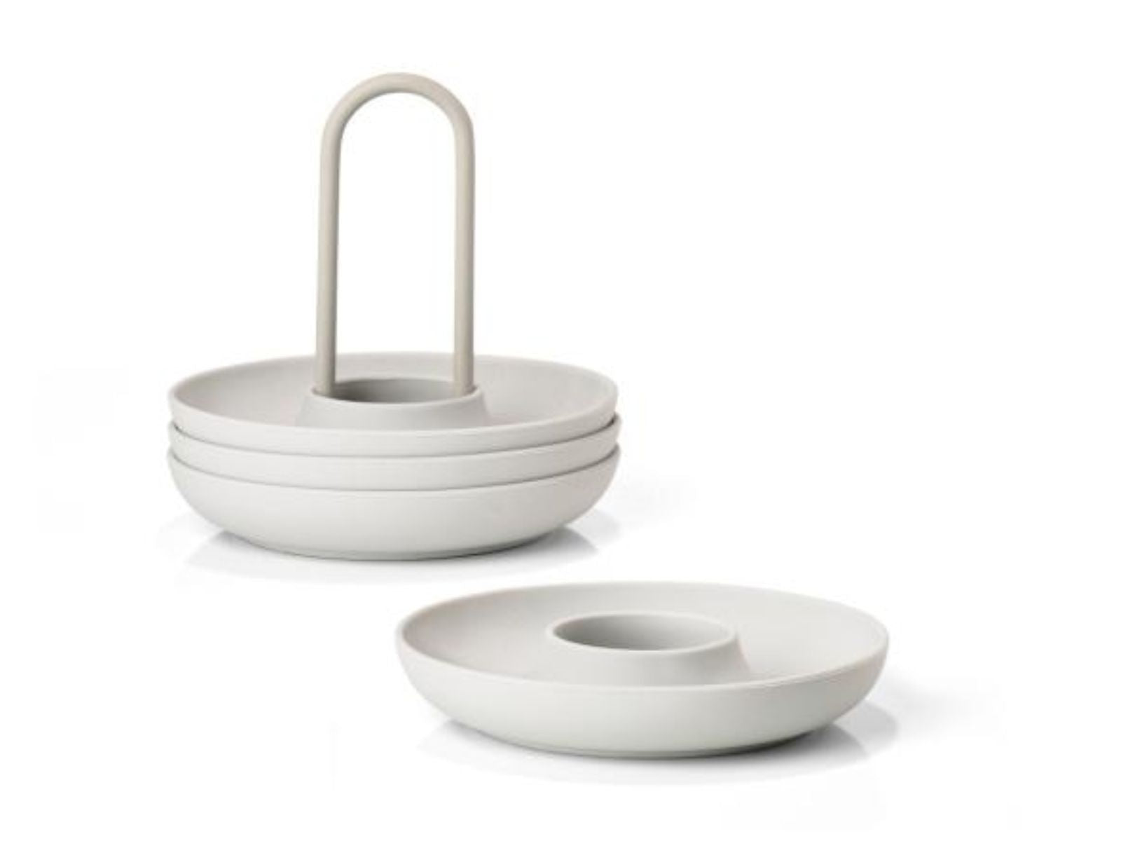 Zone Denmark Singles Eierbecher mit Halter warm grey Set4