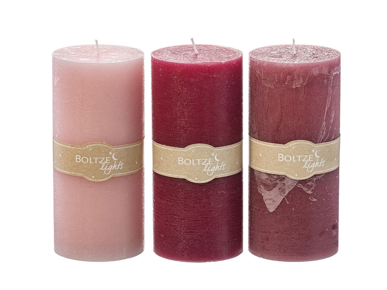 Boltze Basic Stumpenkerze rosa 20cm sortiert (1 Stück) Freisteller 1