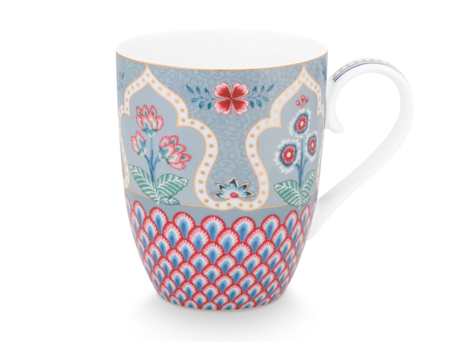 PIP STUDIO Flower Fest. Scallop Deco Henkelb. Light B. 350ml