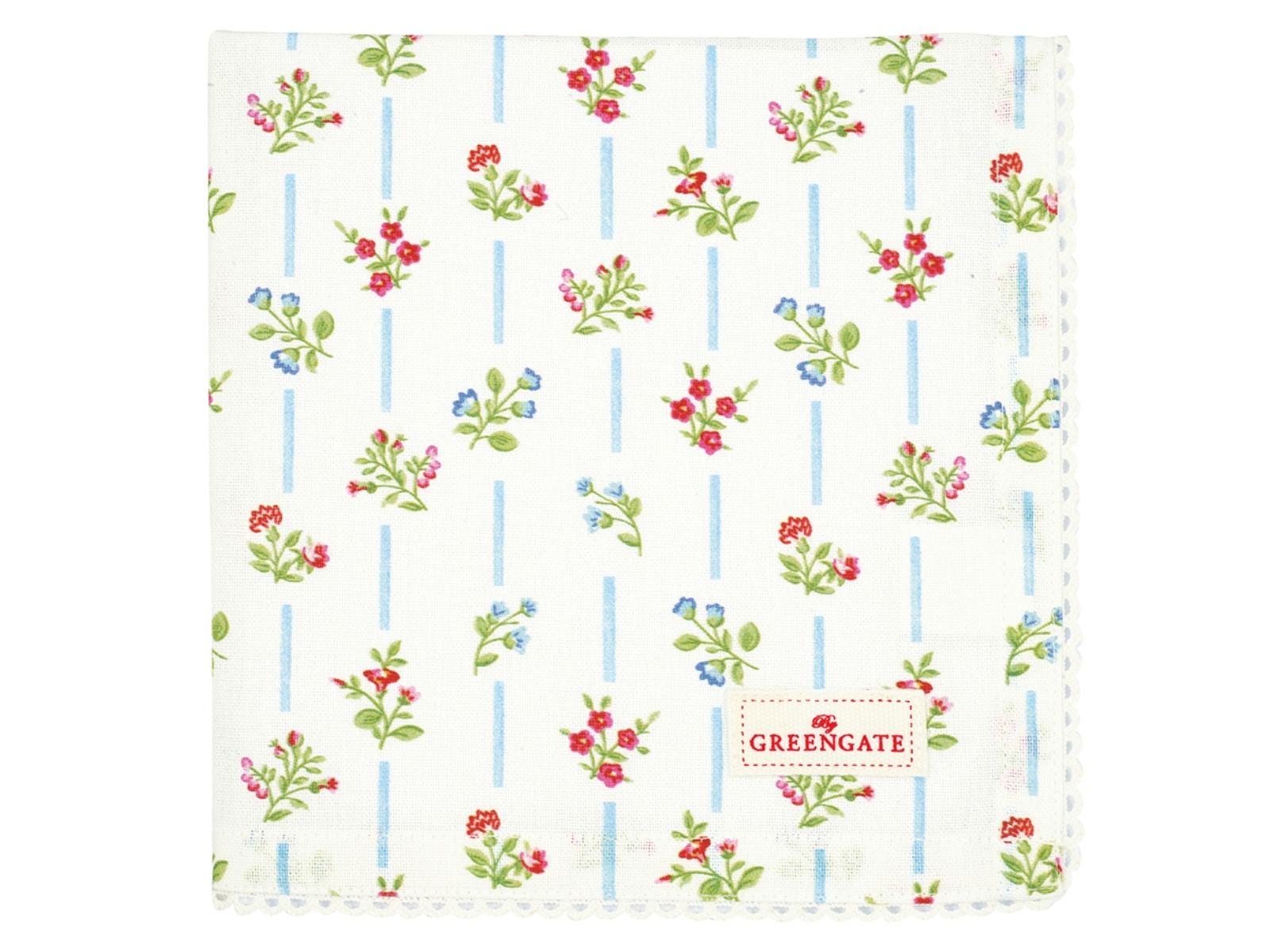 Greengate Hannah Stoffserviette mit Spitze white 40 x 40 cm
