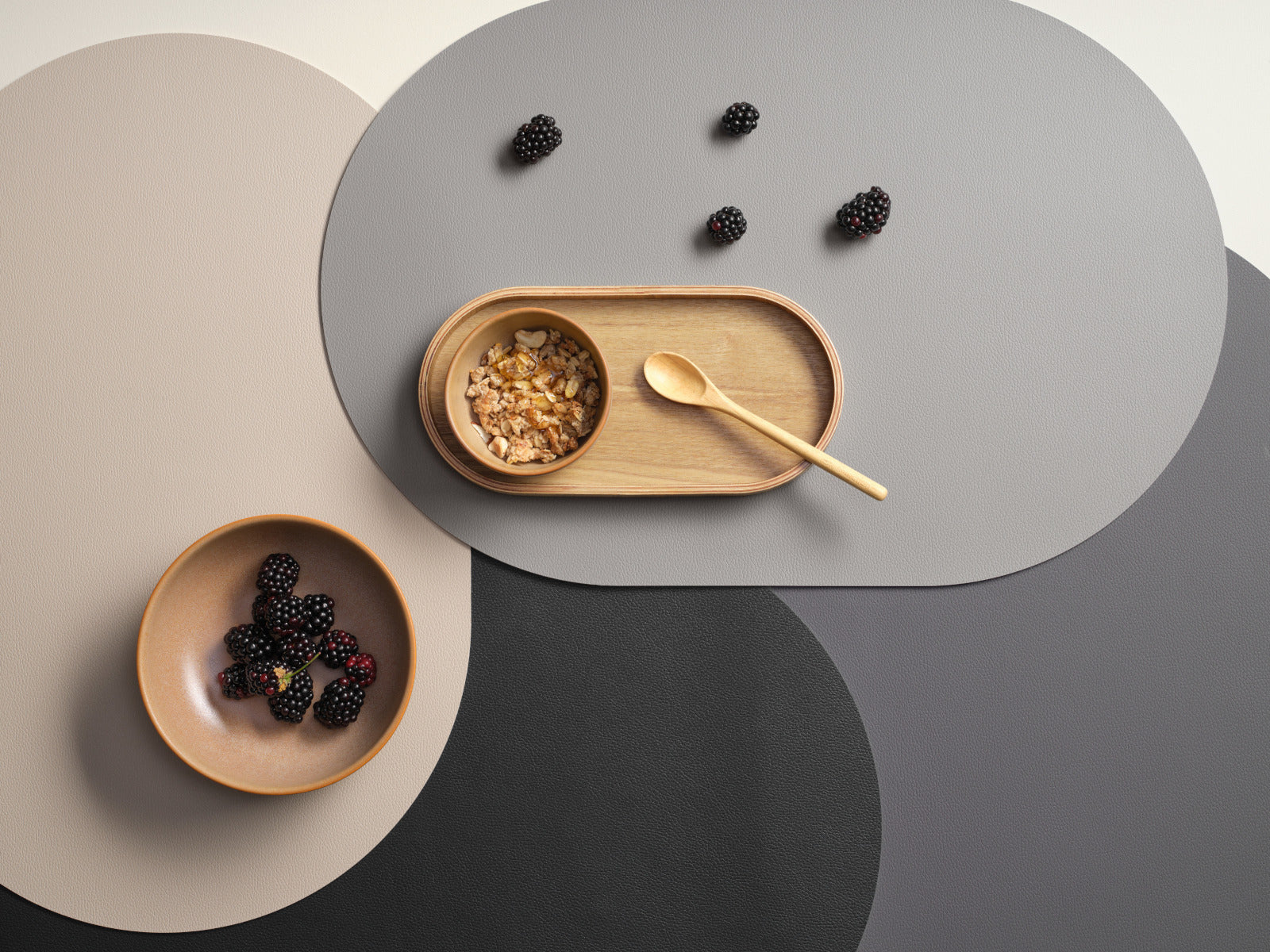 ASA leather optic fine Tischset oval stone 49,5x33cm Lifestyle  1