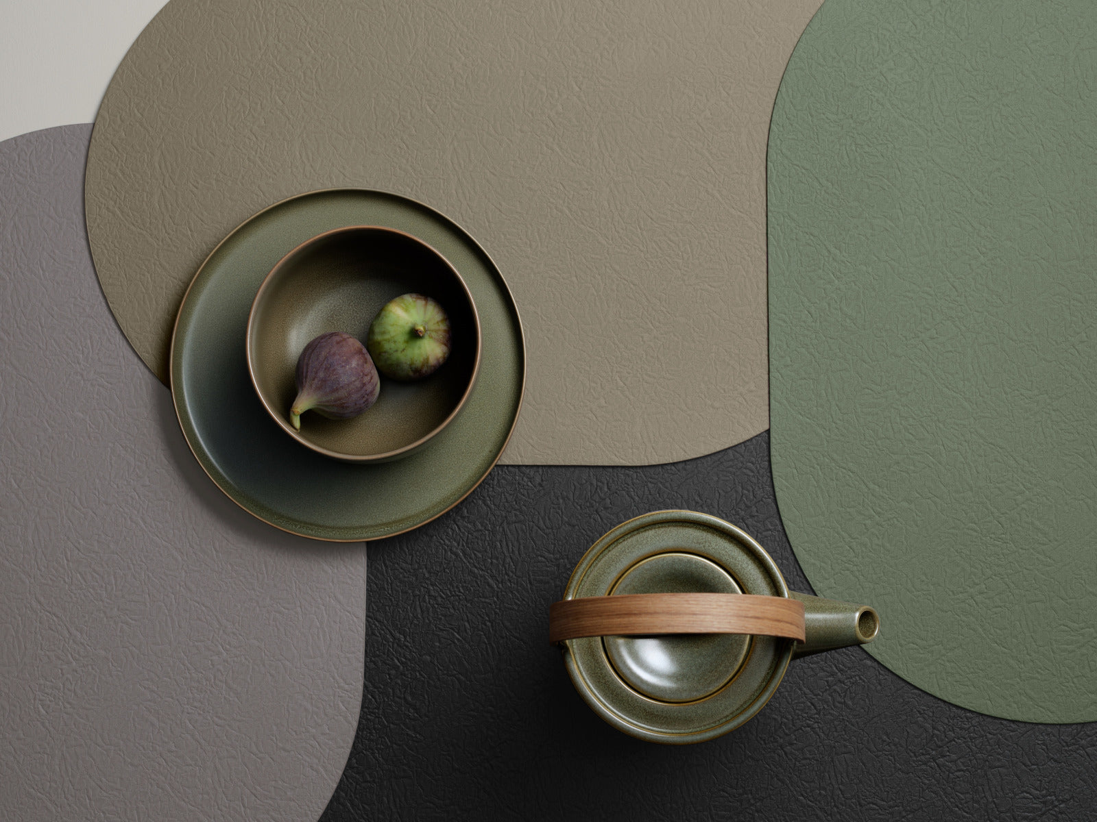 ASA relevo Tischset oval firewood 49,5x33cm Lifestyle  