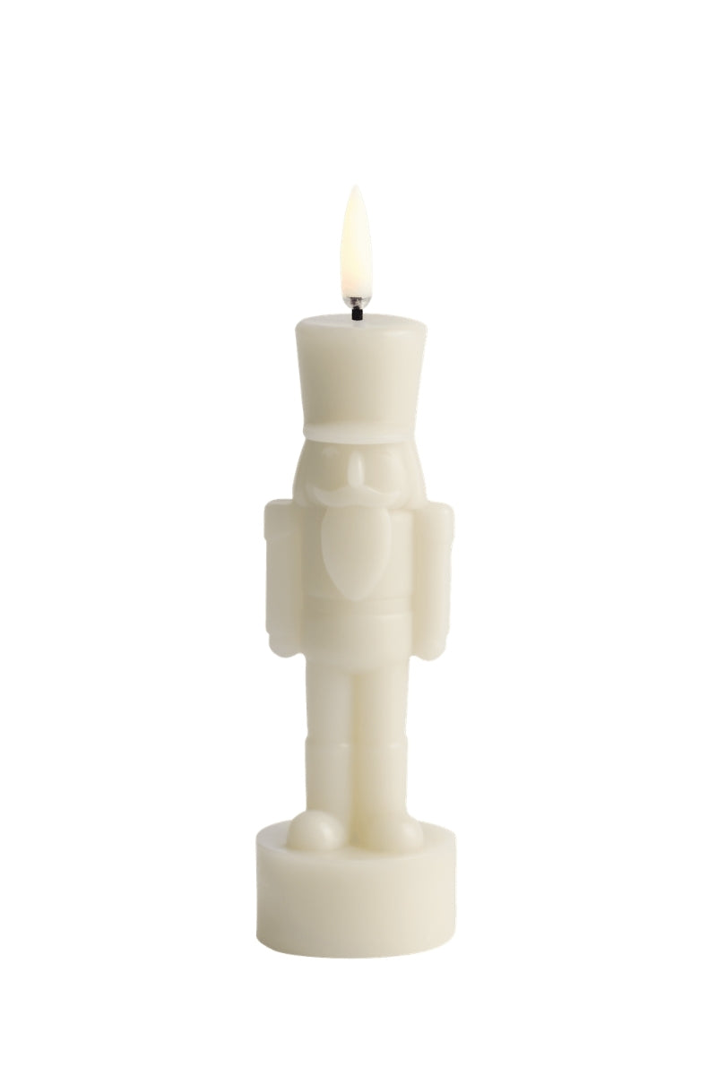 UYUNI LIGHTNING LED-Kerze Nussknacker Smooth oyster grey 16,5cm - Produktbild 1