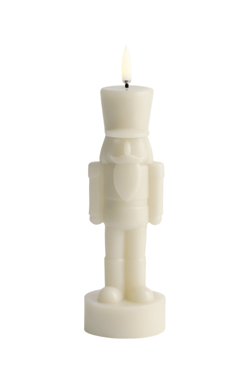 UYUNI LIGHTNING LED-Kerze Nussknacker Smooth oyster grey 21,5cm - Produktbild 1