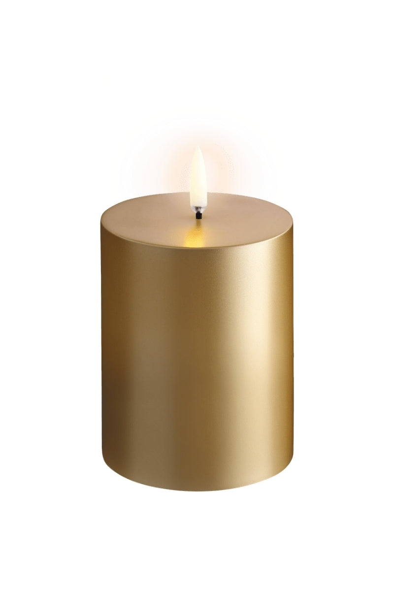 UYUNI LIGHTNING Pillar LED-Kerze Smooth gold finish 10cm - Produktbild 2