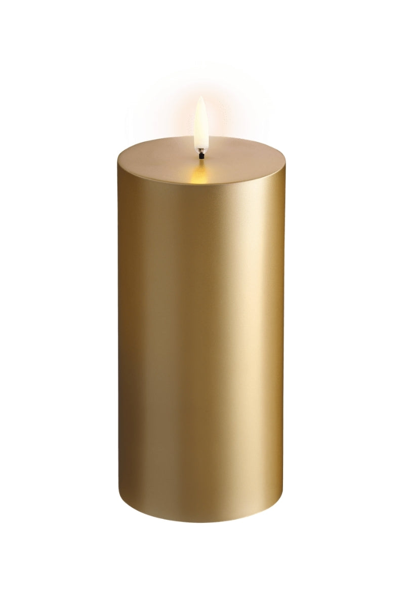 UYUNI LIGHTNING Pillar LED-Kerze Smooth gold finish 15cm - Produktbild 2