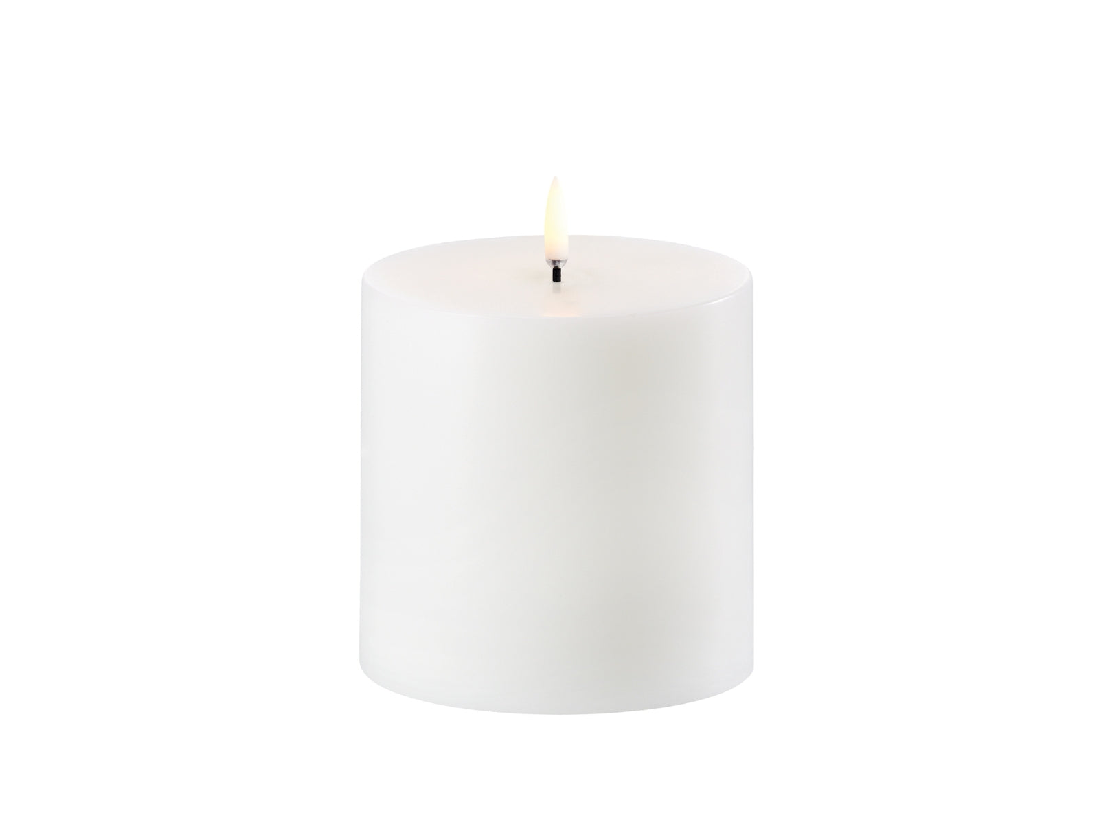UYUNI LIGHTING Pillar LED-Kerze Smooth nordic white 10cm