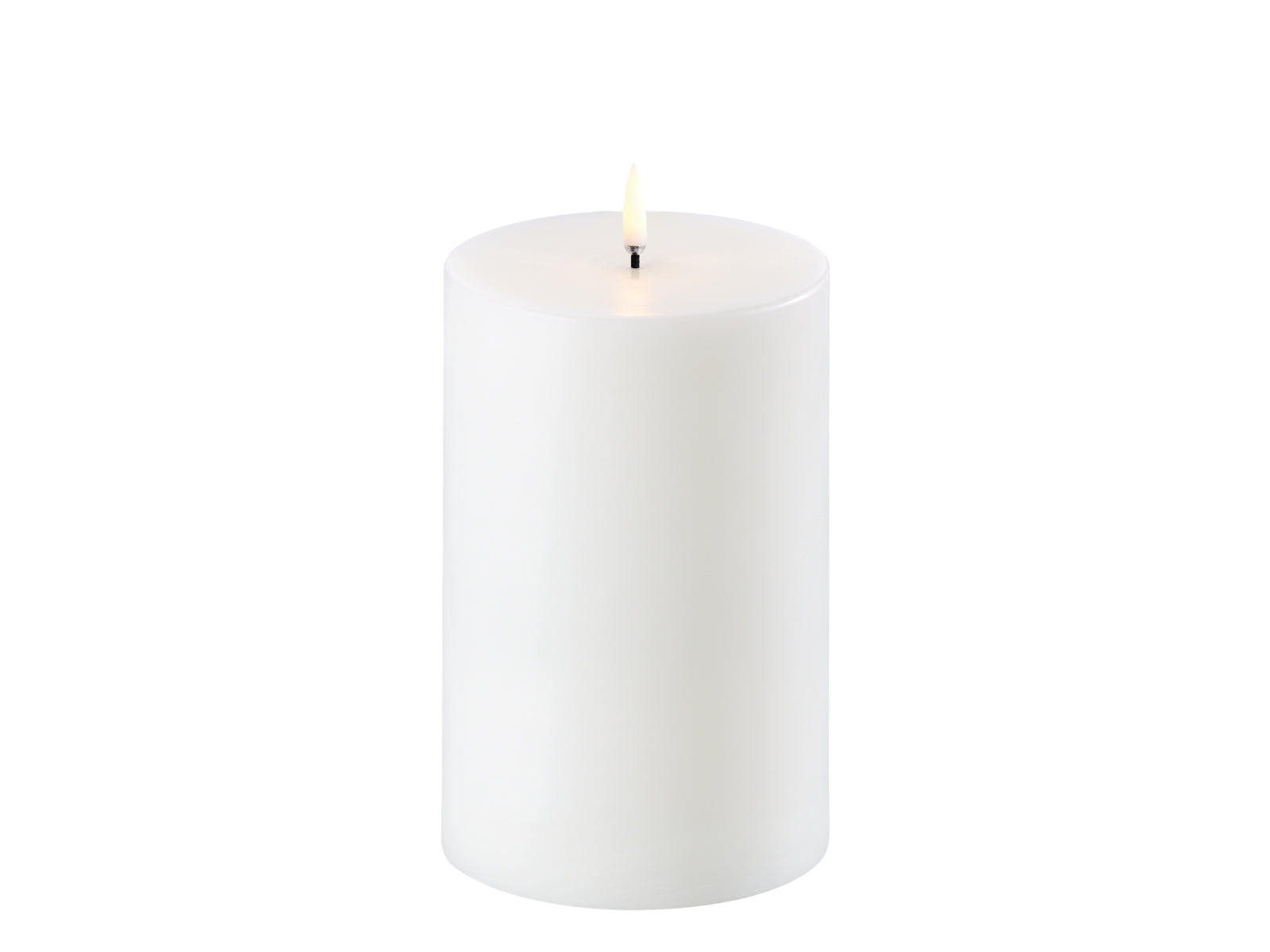 UYUNI LIGHTING Pillar LED-Kerze Smooth nordic white 15cm