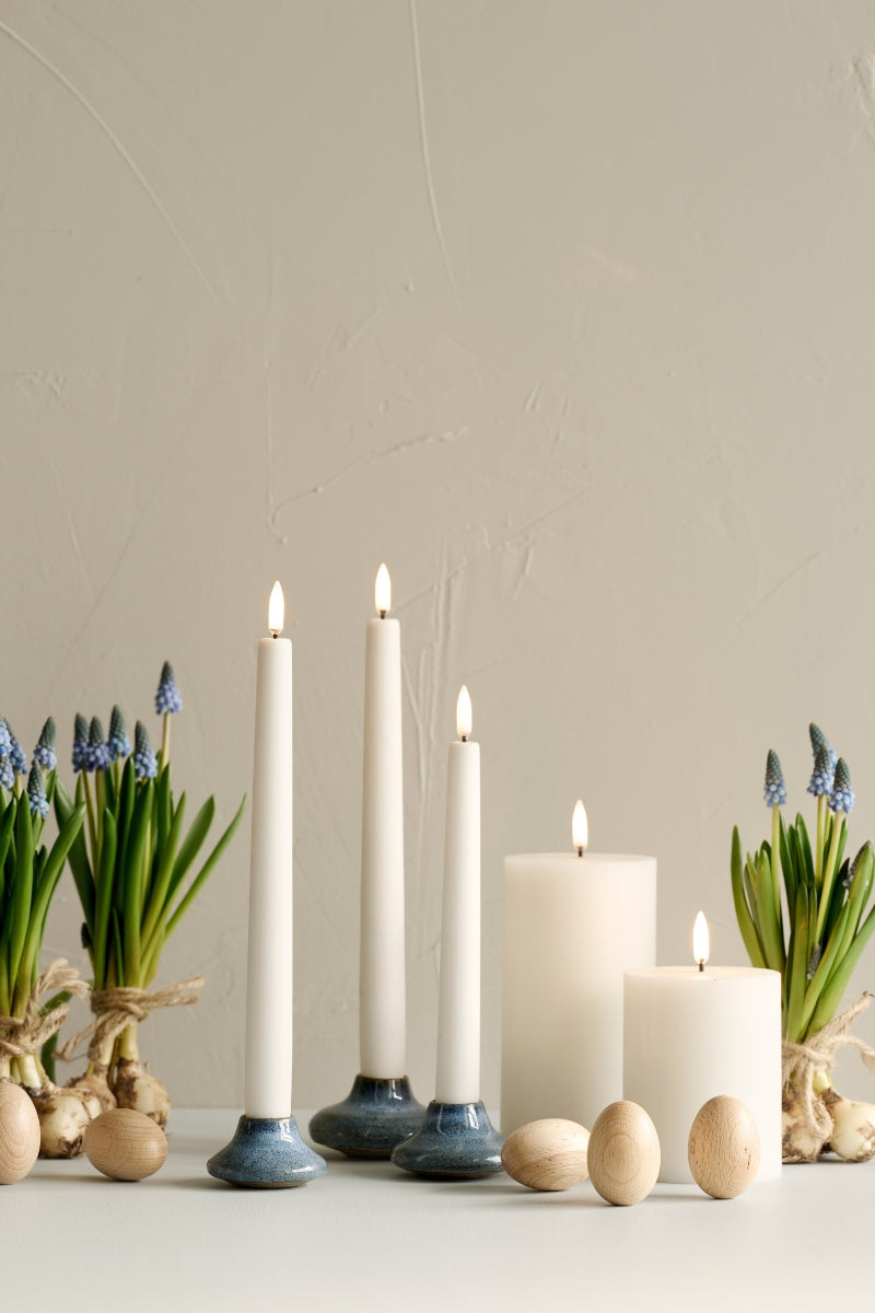 UYUNI LIGHTING Pillar LED-Kerze Smooth nordic white 15cm - Produktbild 3