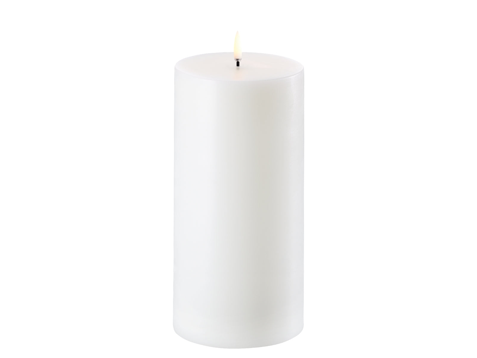 UYUNI LIGHTING Pillar LED-Kerze Smooth nordic white 20cm