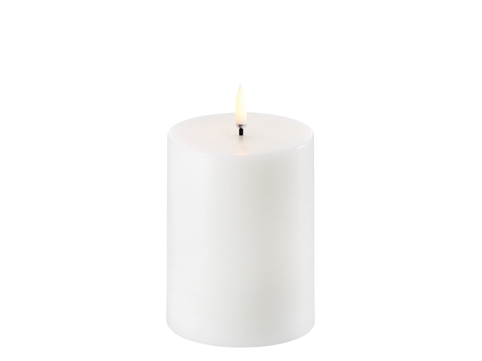 UYUNI LIGHTING Pillar LED-Kerze Smooth nordic white 10cm