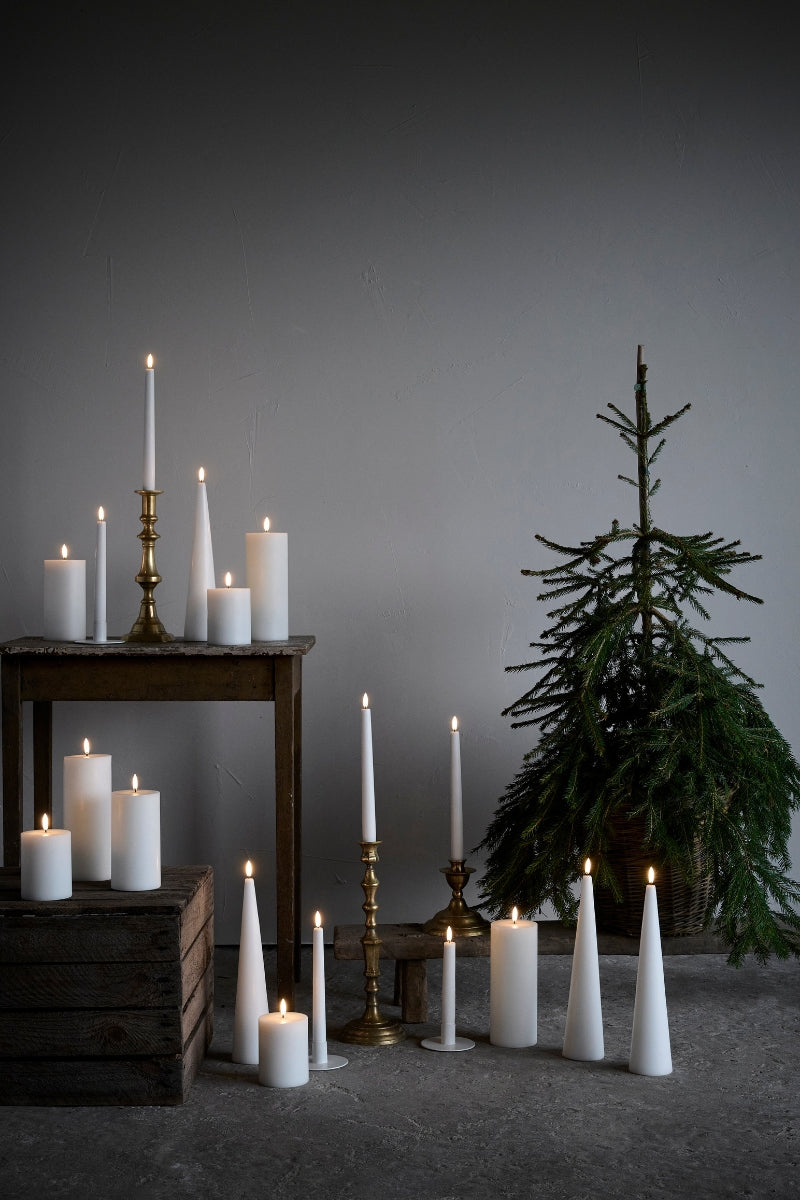 UYUNI LIGHTING Pillar LED-Kerze Smooth nordic white 10cm - Produktbild 8