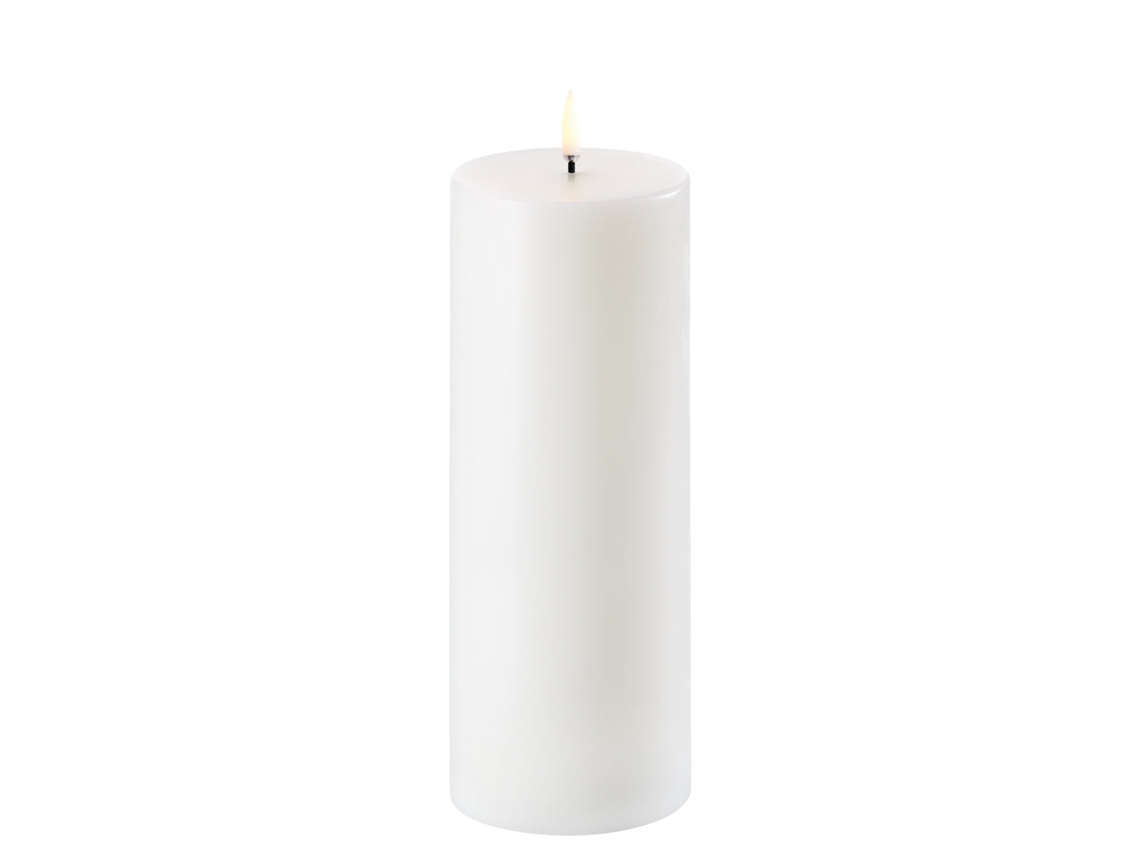 UYUNI LIGHTING Pillar LED-Kerze Smooth nordic white 15cm