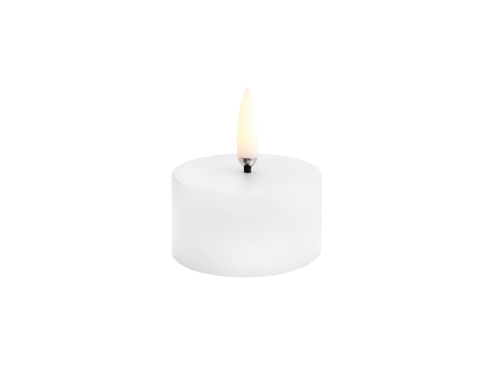 UYUNI LIGHTING Pillar LED-Kerze Smooth nordic white 5x2,8cm - Produktbild 1