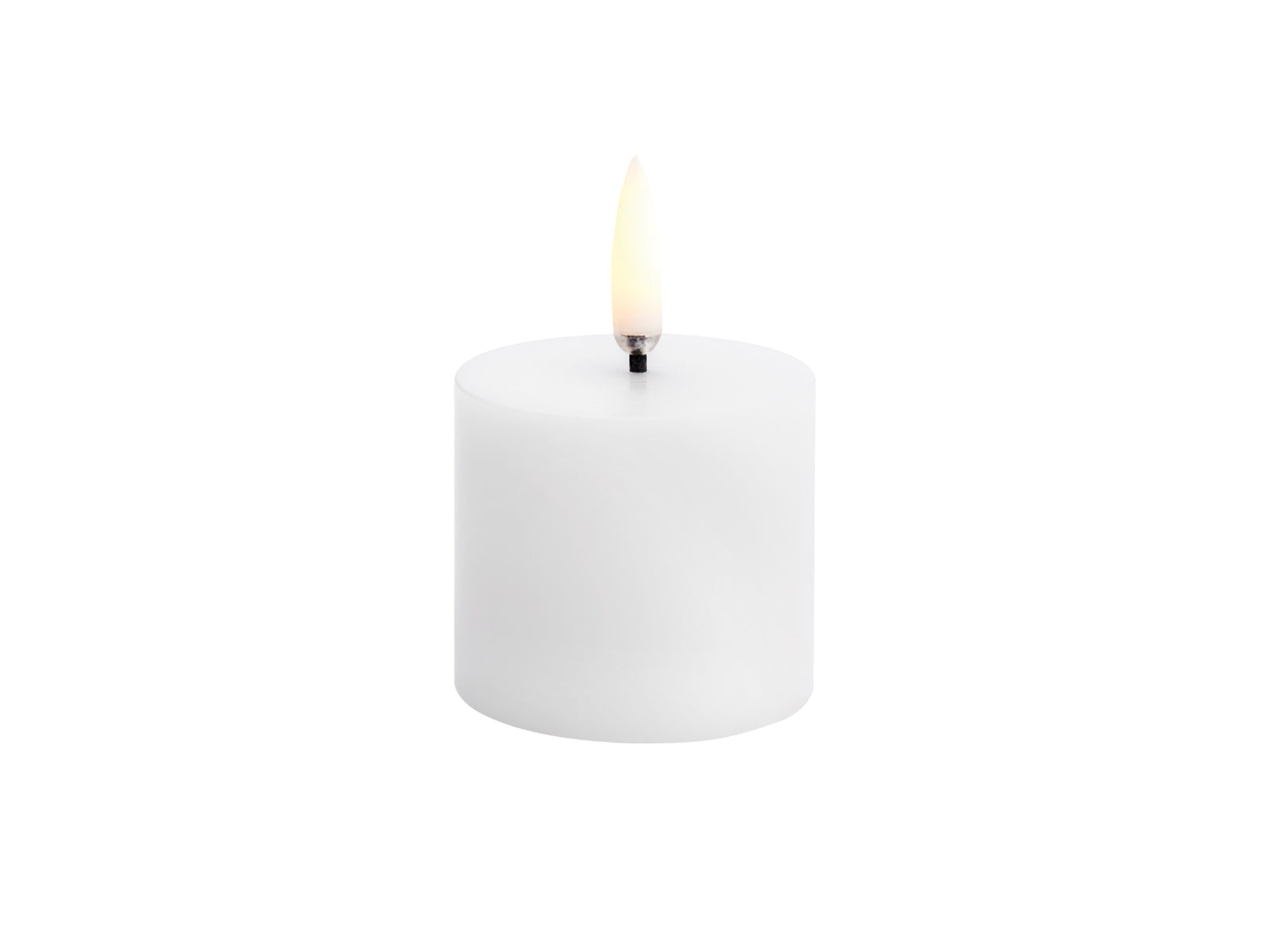 UYUNI LIGHTING Pillar LED-Kerze Smooth nordic white 5x7,5cm