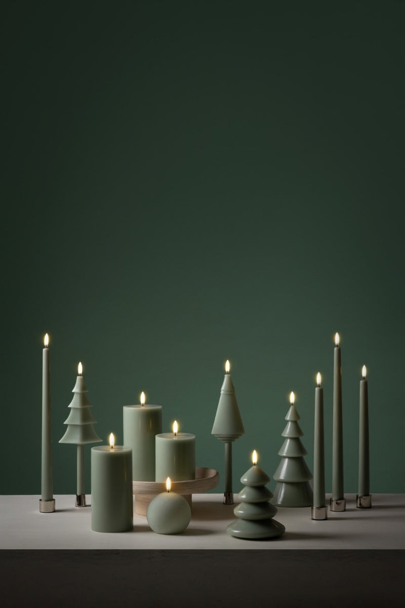 UYUNI LIGHTNING Pillar LED-Kerze Smooth sage green 10cm - Produktbild 6