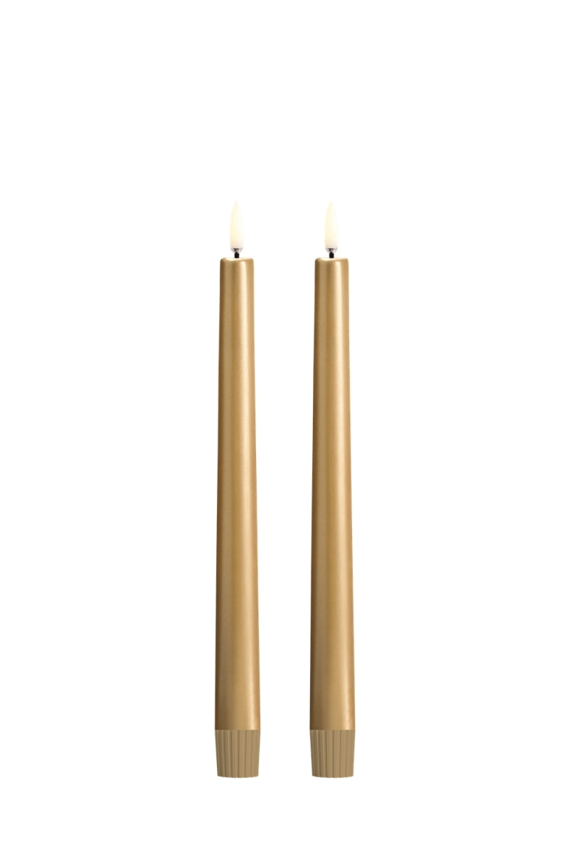 UYUNI LIGHTNING LED-Stabkerze Smooth gold finish 2er Set 25cm - Produktbild 1