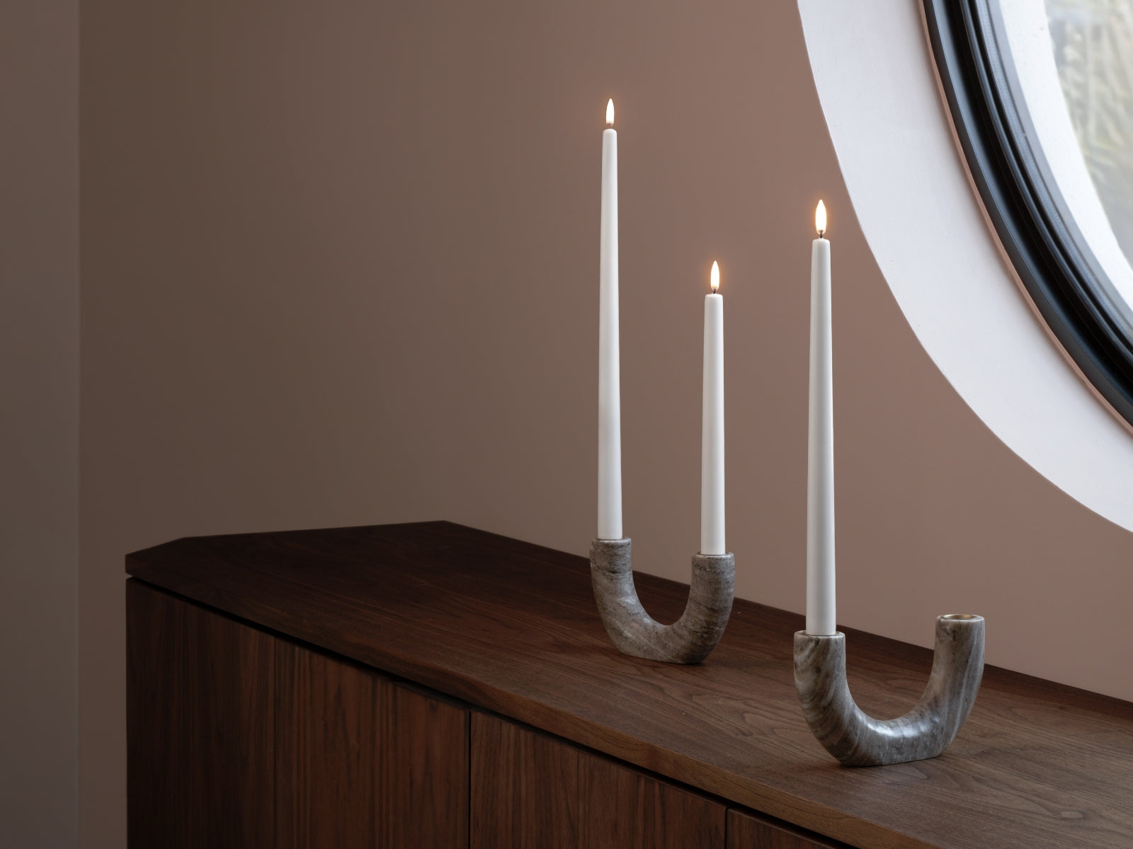 UYUNI LIGHTING LED-Stabkerze Smooth nordic white 2erSet 25cm - Produktbild 3