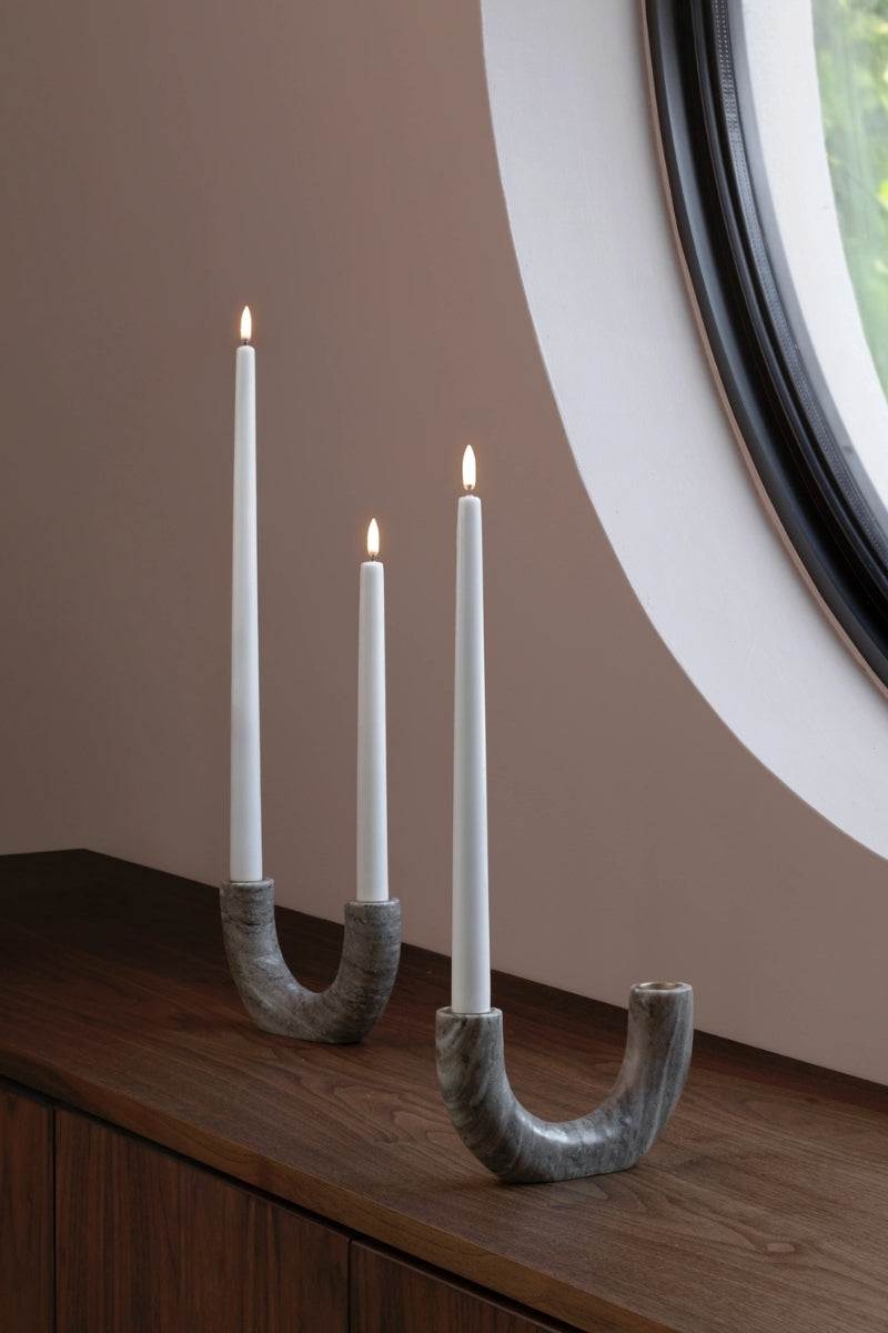 UYUNI LIGHTING LED-Stabkerze Smooth nordic white 2erSet 25cm - Produktbild 5