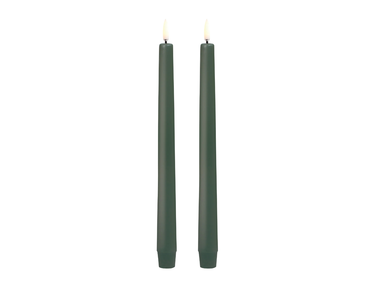 UYUNI LIGHTING LED-Stabkerze Smooth olive green 2erSet 25cm