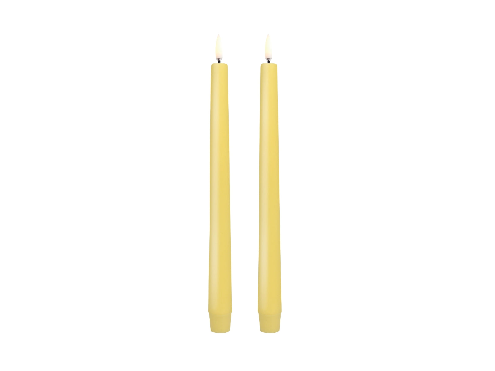 UYUNI LIGHTING LED-Stabkerze Smooth wheat yellow 2erSet 25cm