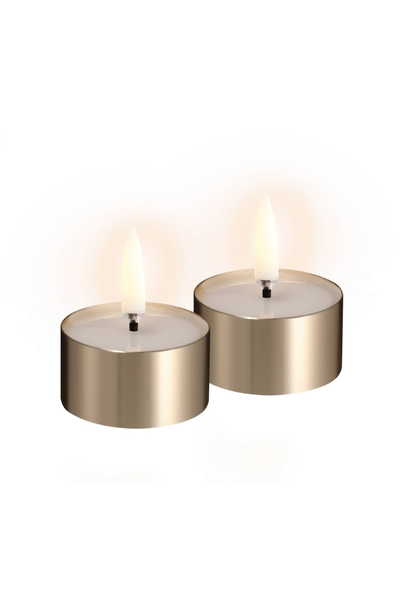 UYUNI LIGHTNING LED-Teelicht metal brass finish 2er Set Ø4,1x2,3cm - Produktbild 2