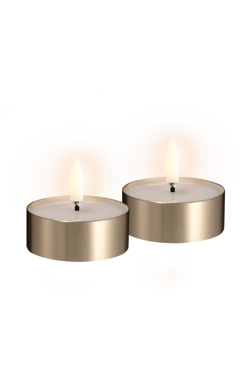 UYUNI LIGHTNING LED-Teelicht metal brass finish 2er Set Ø6,3x2,3cm - Produktbild 2