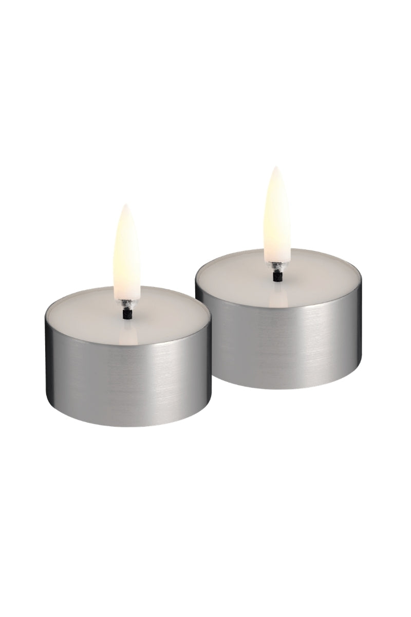 UYUNI LIGHTNING LED-Teelicht silver finish 2er Set Ø4,1x2,3cm - Produktbild 1