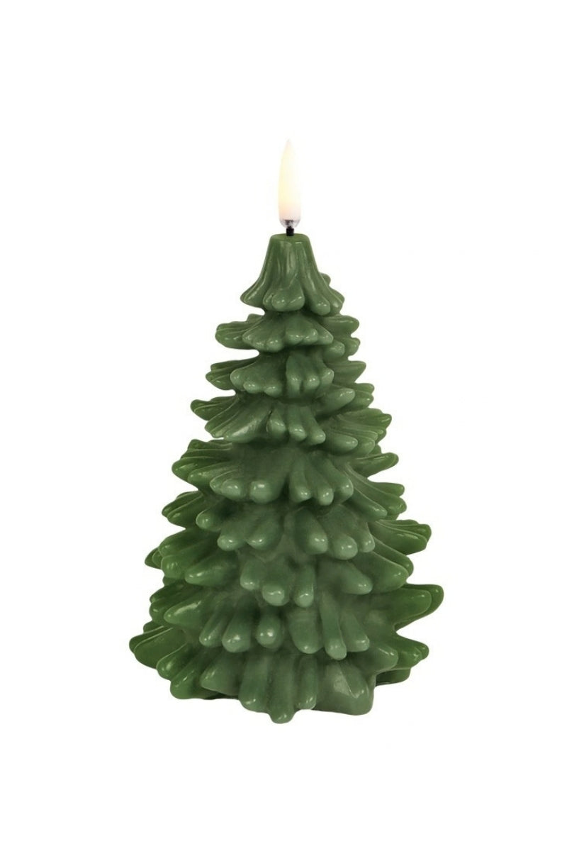 UYUNI LIGHTNING LED-Kerze Christmas tree Smooth olive green 15cm - Produktbild 1