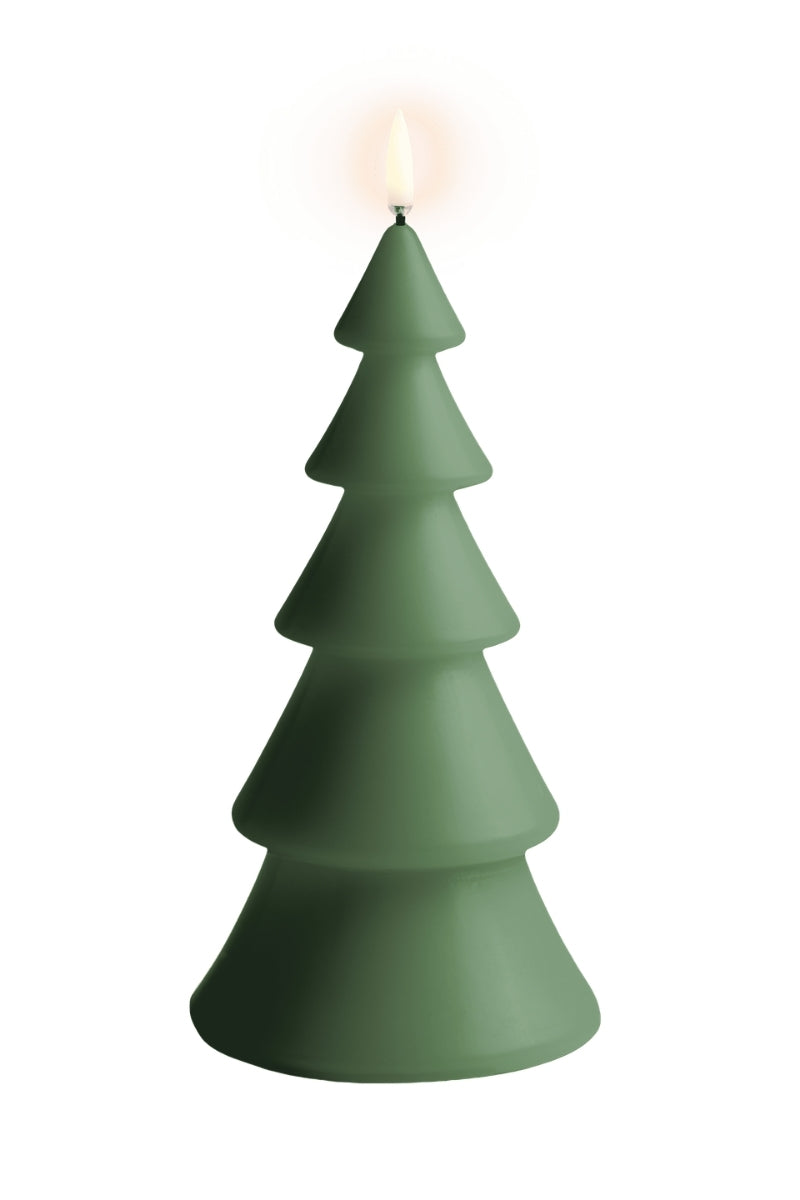 UYUNI LIGHTNING LED-Kerze Christmas tree Smooth olive green 20cm - Produktbild 2