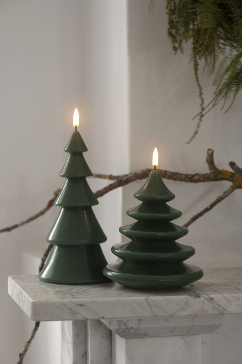 UYUNI LIGHTNING LED-Kerze Christmas tree Smooth olive green 20cm - Produktbild 3