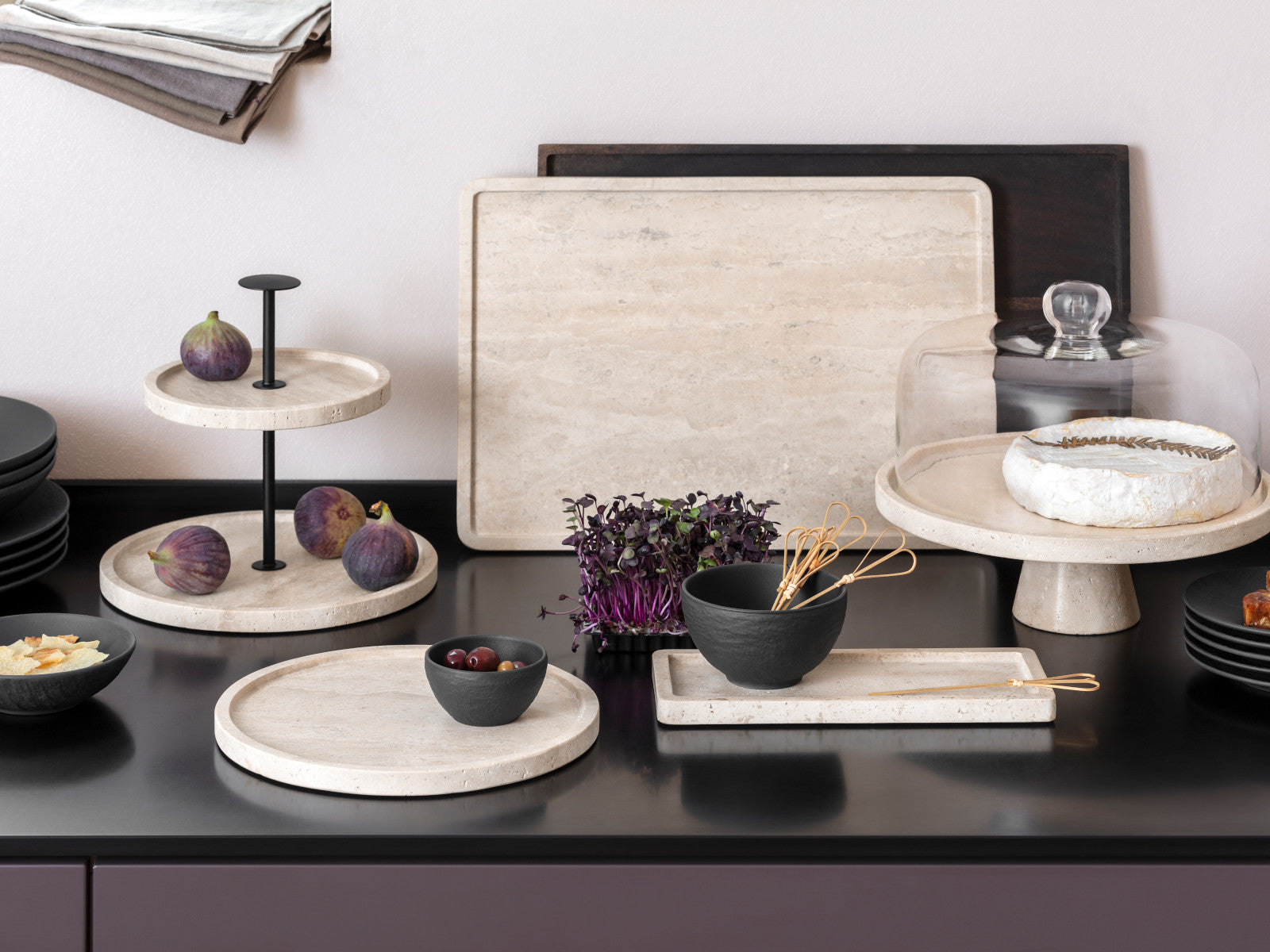 Villeroy & Boch Manufacture Travertine Servierteller 24,5cm Lifestyle 1